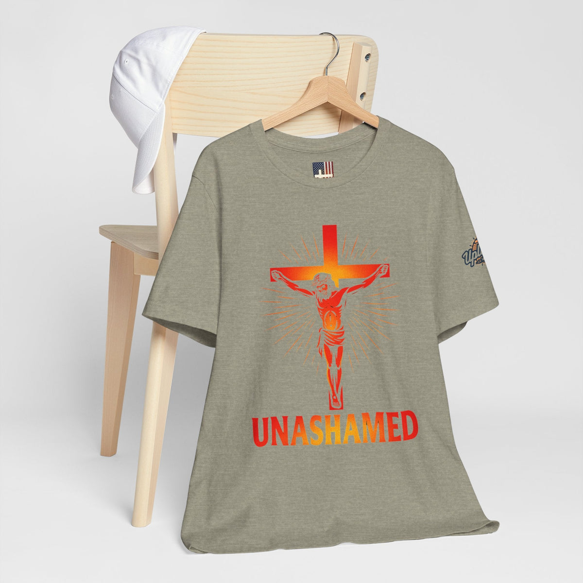 Unashamed T-shirt – Romans 1:16 Crucifixion Christian t-shirt for Bold Unwavering Faith Printify