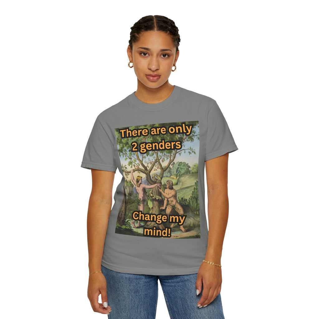 There Are Only 2 Genders T-Shirt – Adam & Eve Cross Christian Tee for Bold Faith Printify