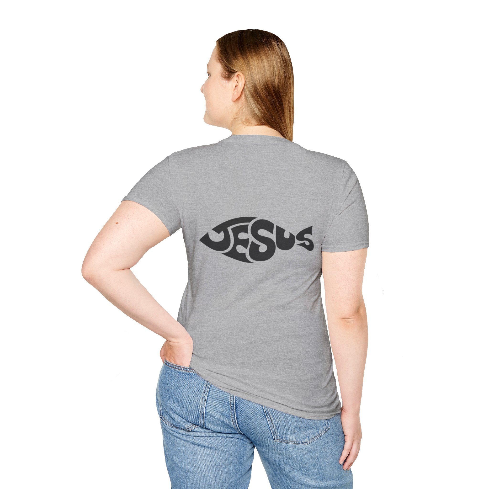 Ichthus Jesus Fish T-shirt - Jesus Word Art - Christian Faith Symbol T-shirt Printify