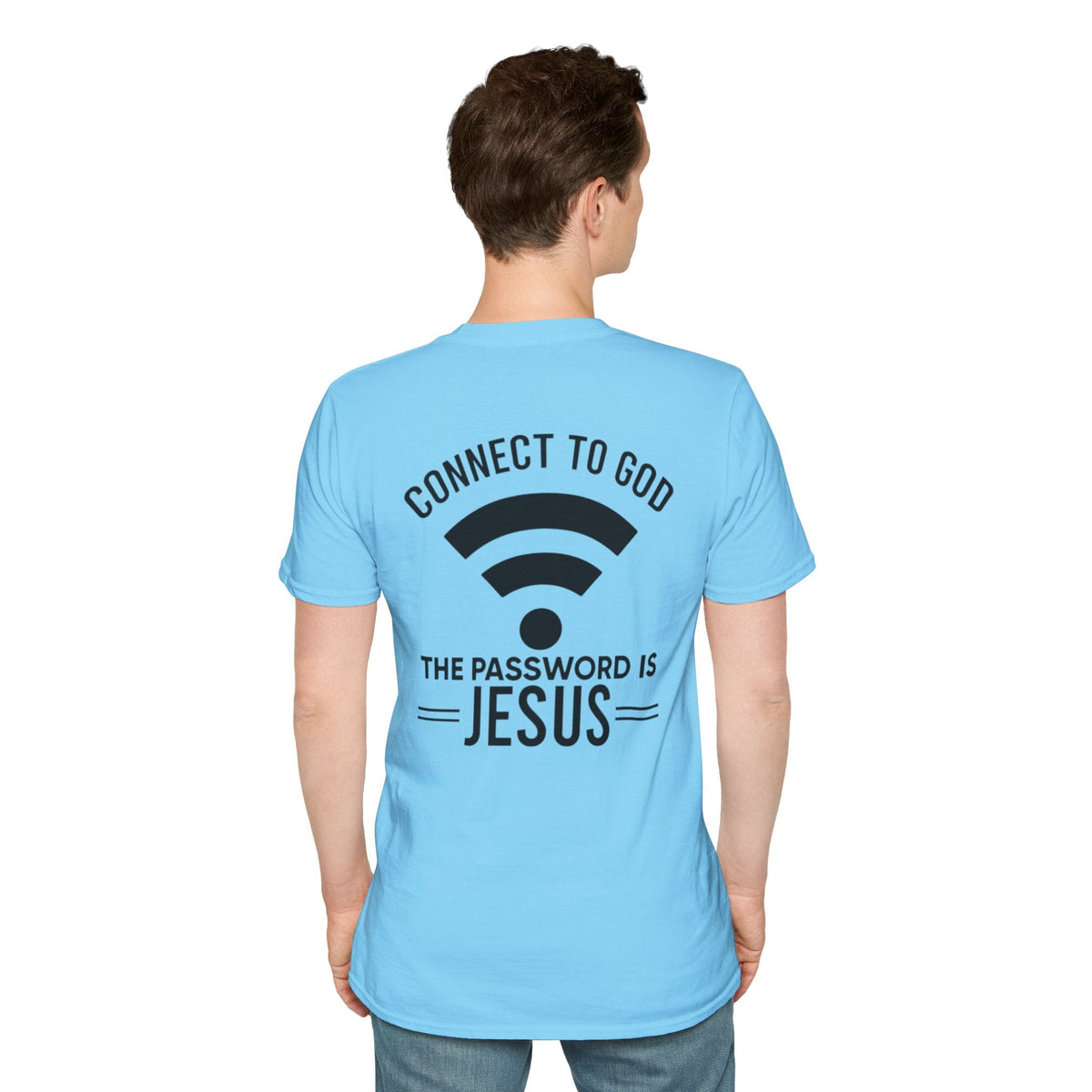 Connect to God T-shirt - WIFI Password is Jesus - Funny Christian Faith T-shirt Printify