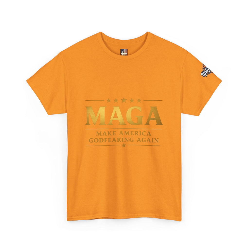 MAGA Gold Letter T-Shirt — "Make America Great Again" Printify