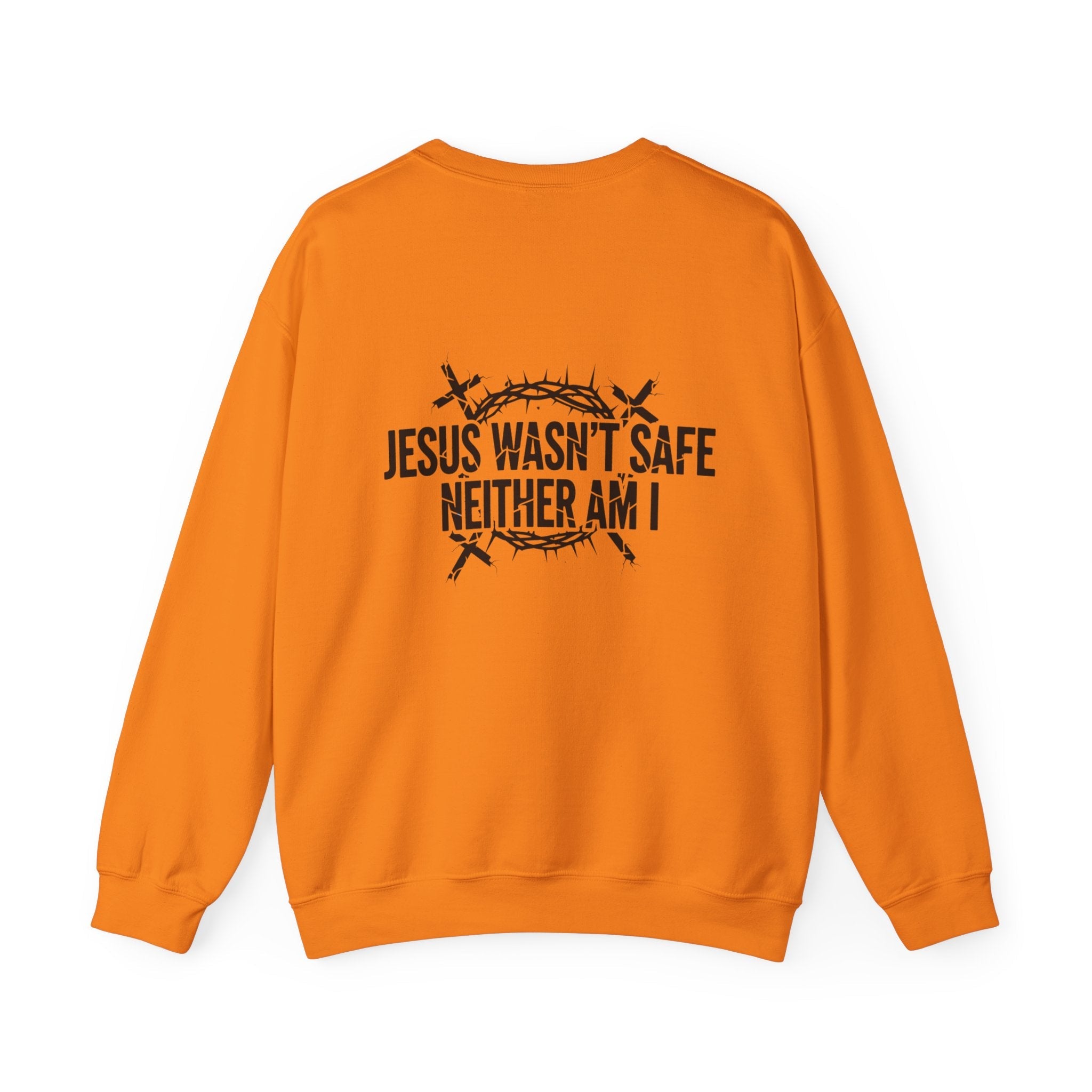 ⚡ Jesus Wasn’t Safe – Neither Am I | Bold Christian Sweatshirt | Storm-Walking Faith Tee | Minimalist Black & White Design | Uplifted Gear Printify