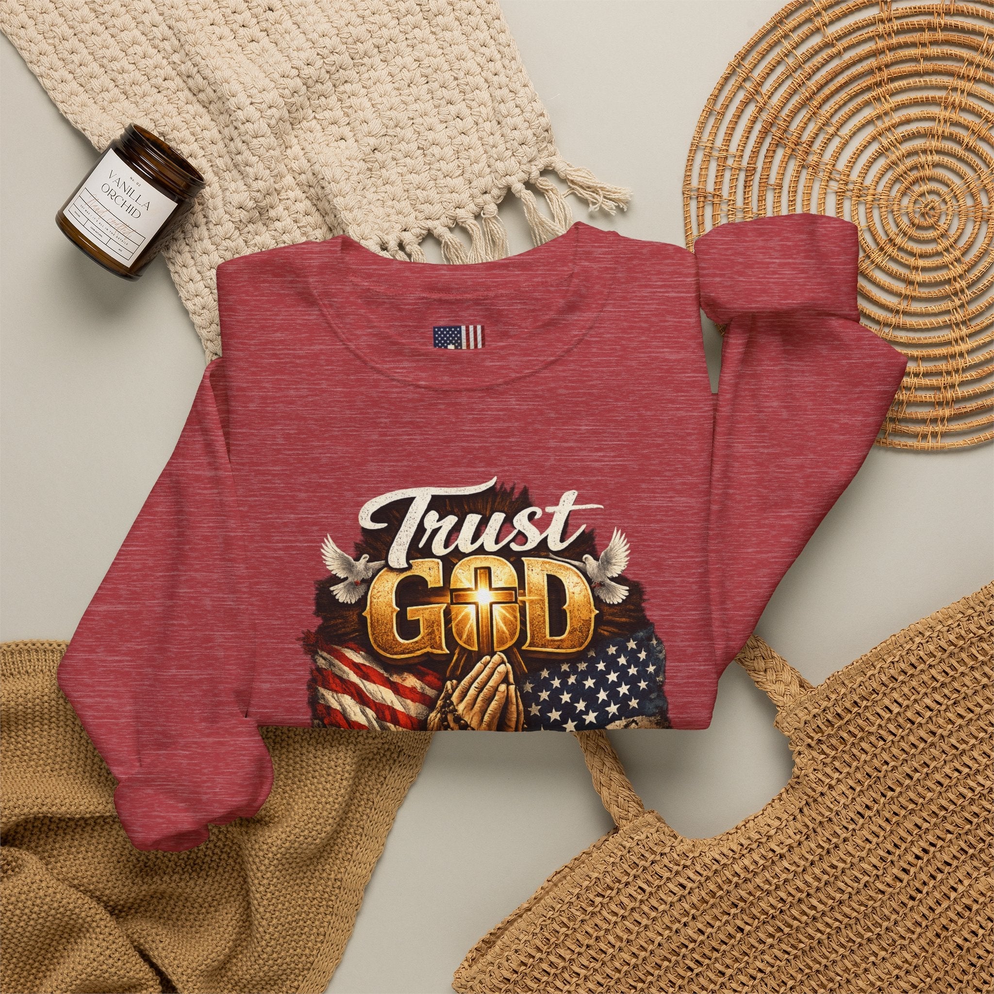 Trust God Not Government Sweatshirt — Vintage Patriotic Christian Sweatshirt Printify