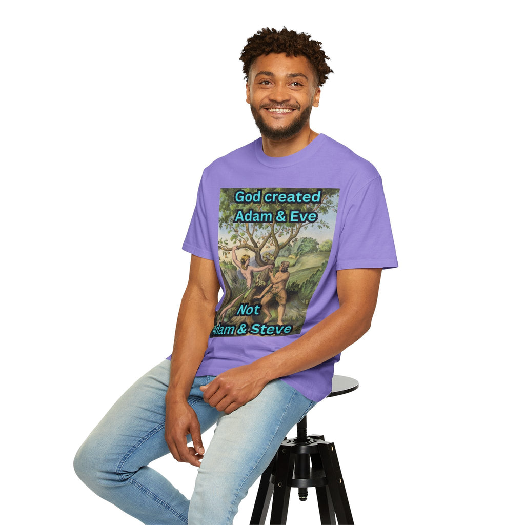 God Created Adam and Eve T-Shirt – Biblical Truth Christian Tee for Bold Faith Printify