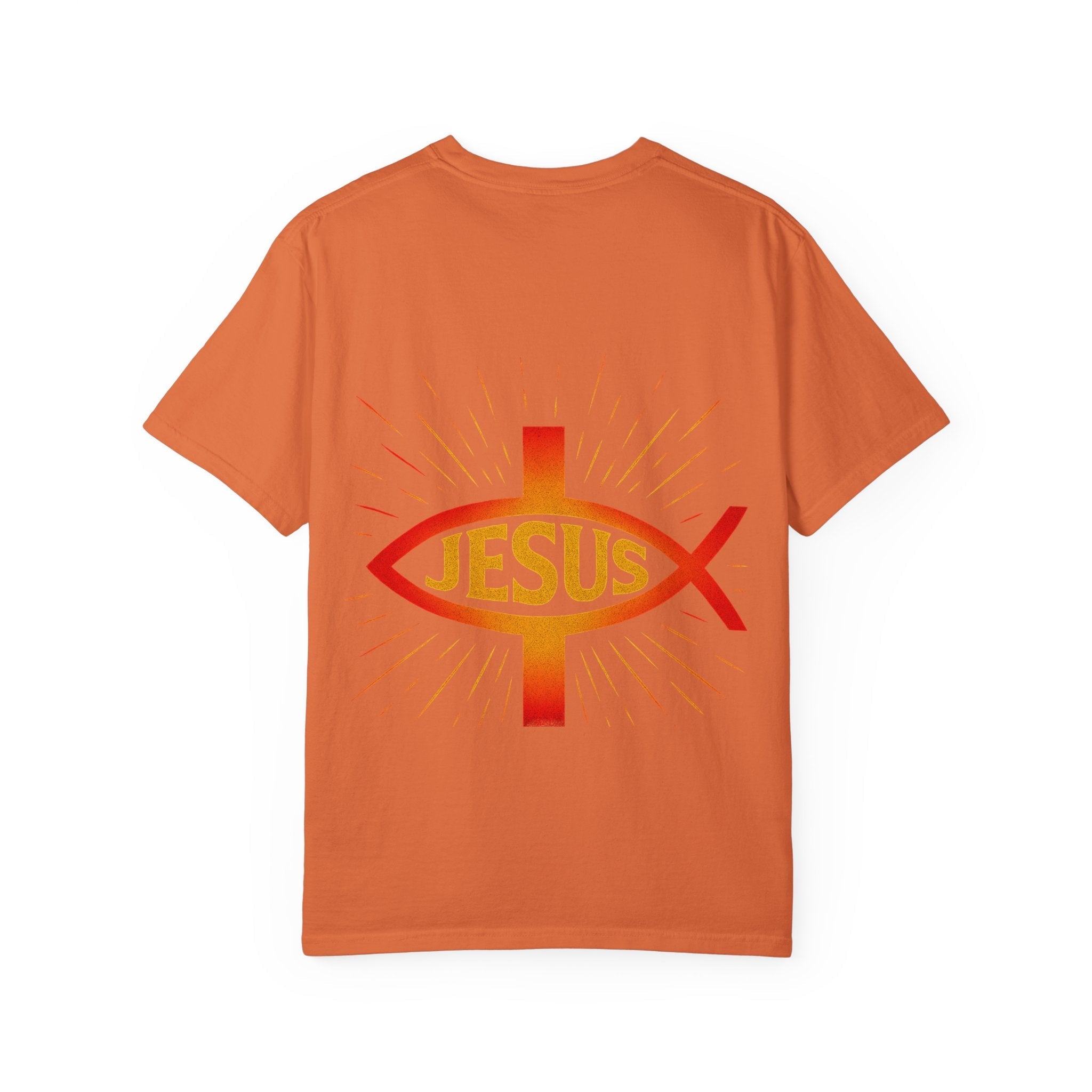 Jesus Ichthys T-shirt – Christian Fish Symbol with Cross & Jesus Inscription T-shirt for Eternal Faith & Streetwear Printify