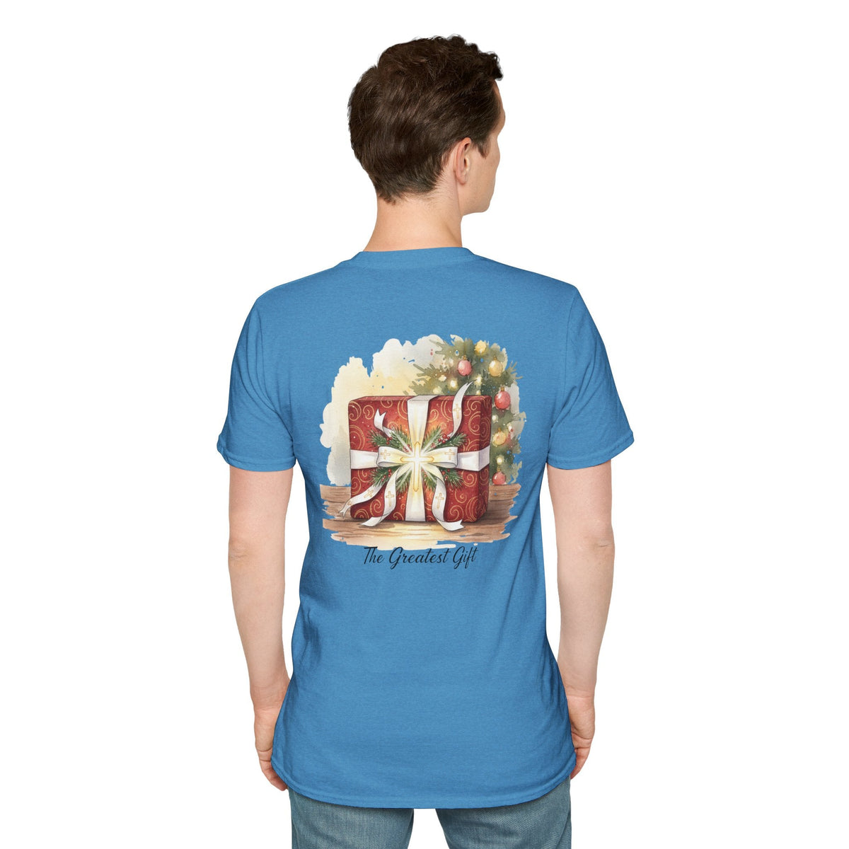 The Greatest Gift T-shirt – Cross Bow Present Christian T-shirt for Christmas Salvation & Eternal Faith Printify