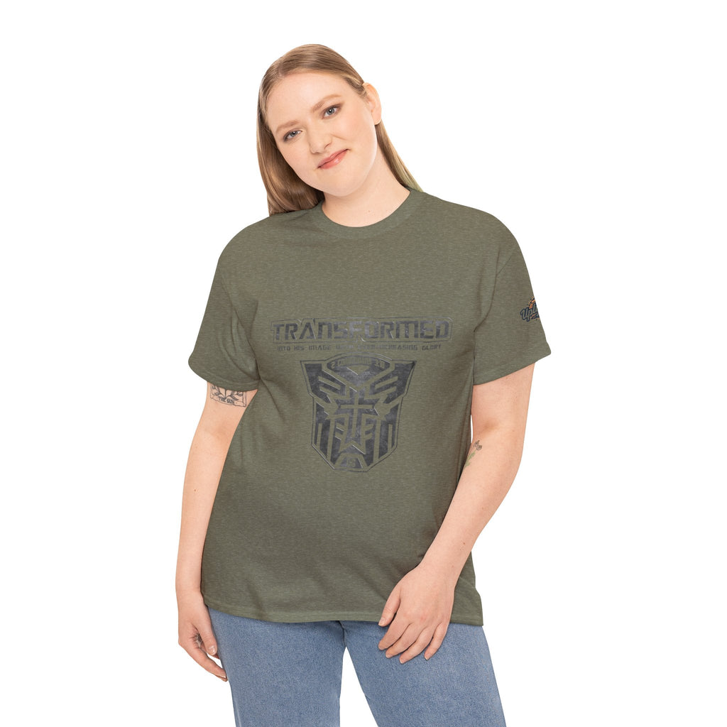 Transformer Logo Christian T-shirt | 2 Corinthians 3:18 Bible Verse T-shirt Printify