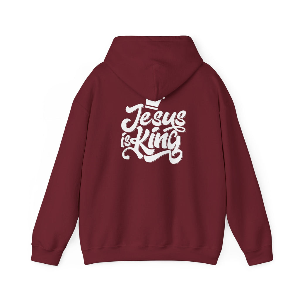 Jesus is King Hoodie – Bold Crown & Cross Christian Sweatshirt for Eternal Reign & Cozy Faith Printify