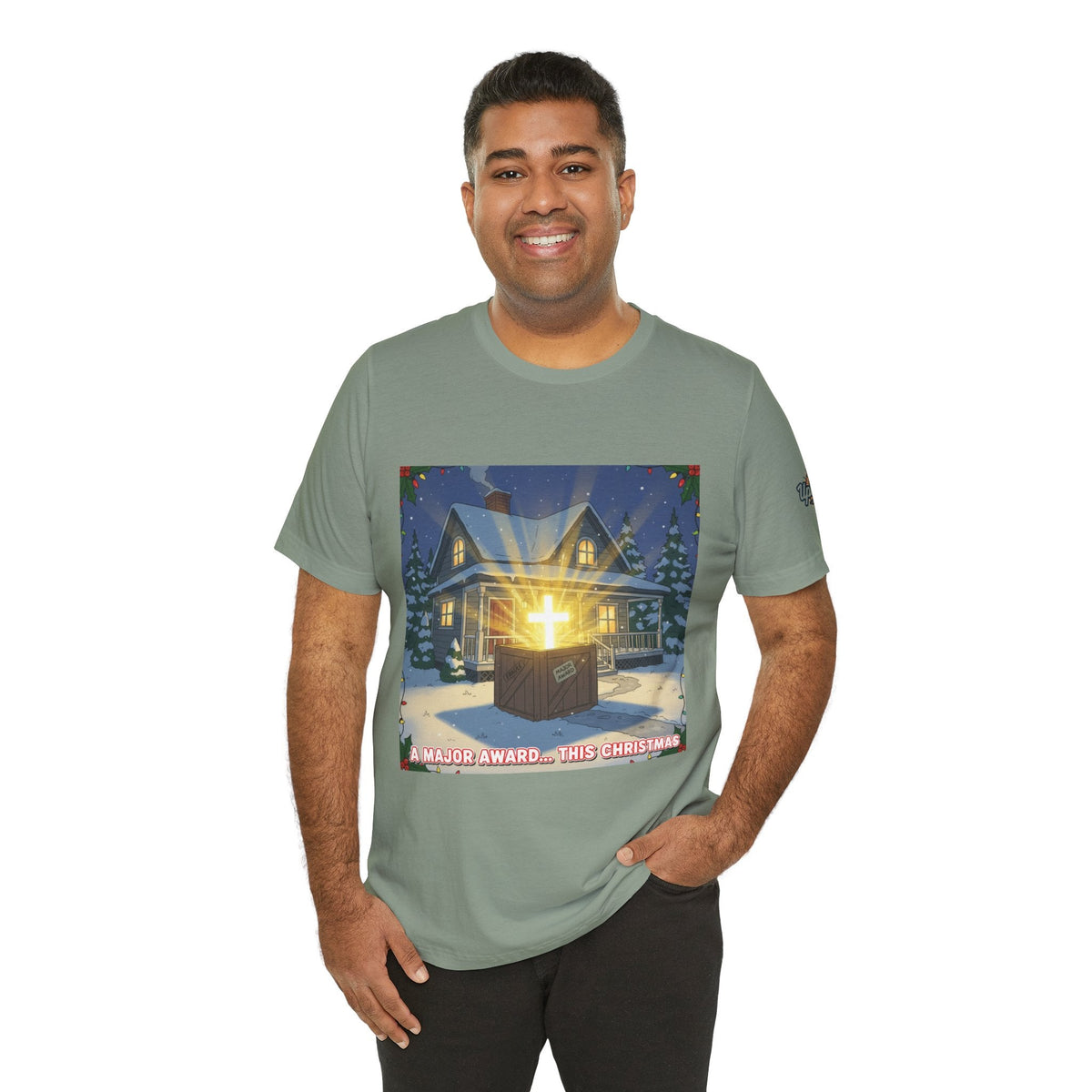 A Major Award This Christmas T-shirt – Fragile Leg Lamp Parody Cross Unboxing Christian T-shirt for Hilarious Faith & Holiday Glow Printify