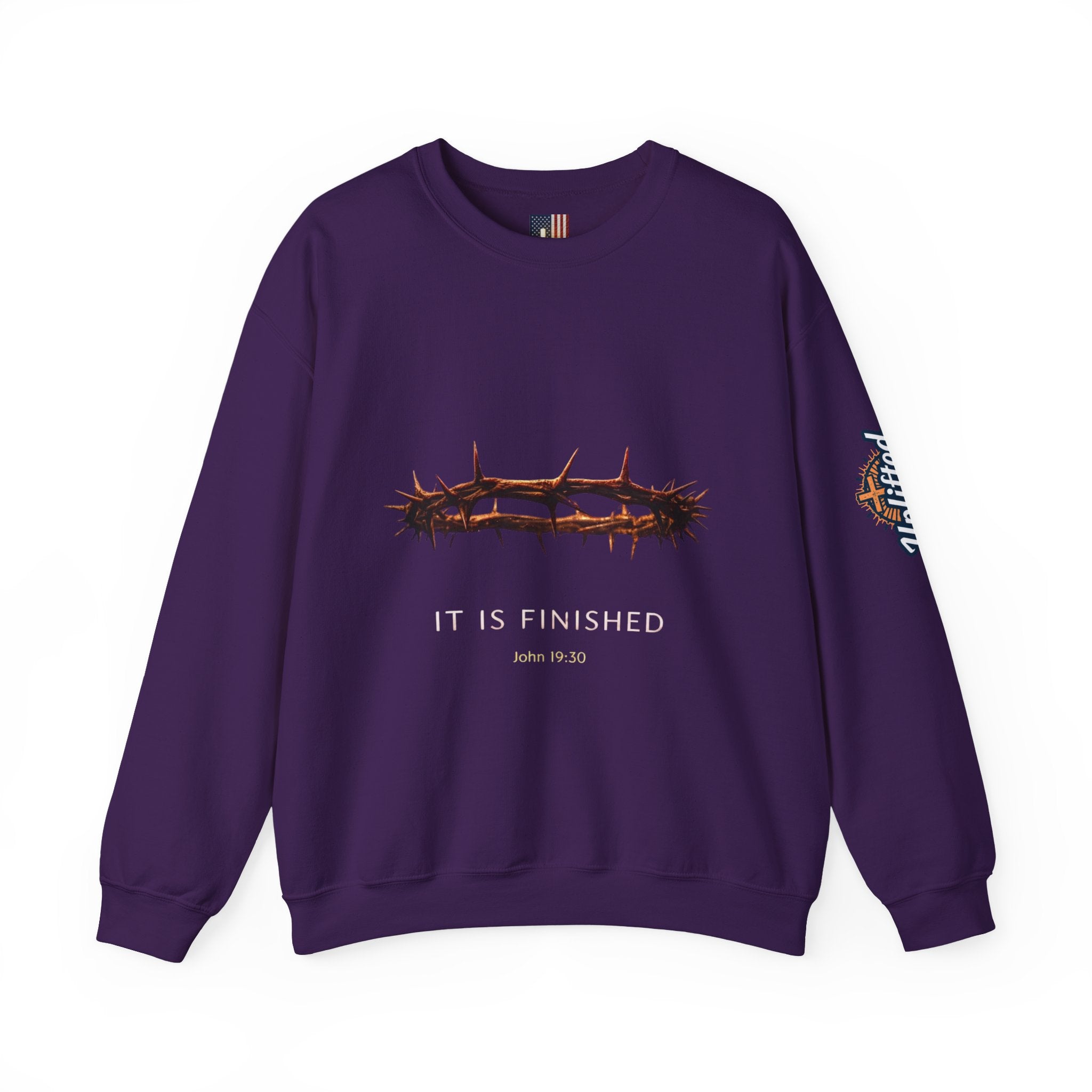 It Is Finished Crown of Thorns Sweatshirt — Christian John 19:30 Faith Sweatshirt Printify