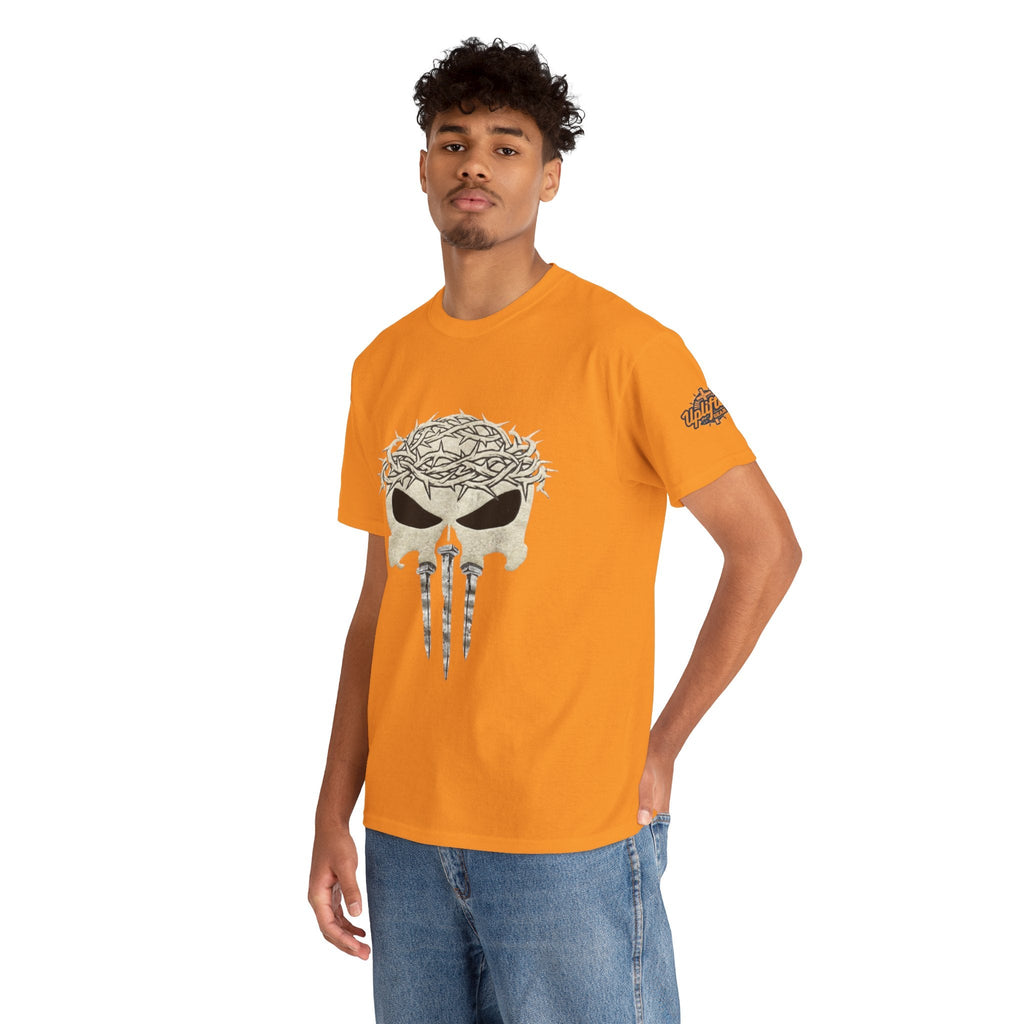 Christian Skull T-shirt - Crown of Thorns & Nails - Warrior Faith T-shirt Printify