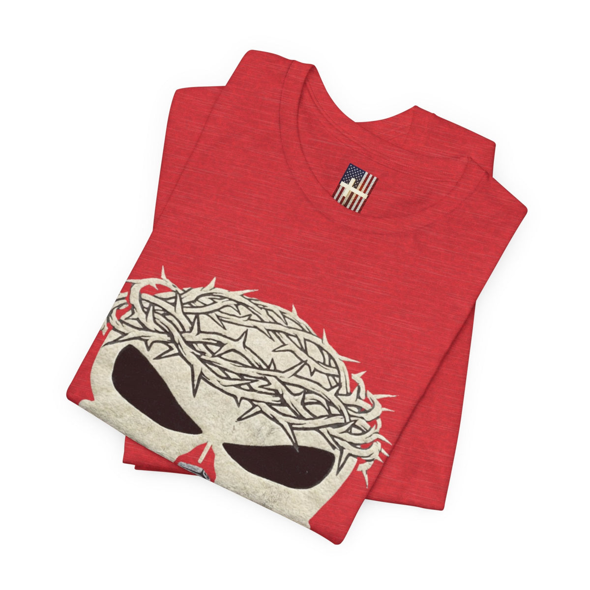 Christian Skull T-shirt - Crown of Thorns & Nails - Warrior Faith T-shirt Printify