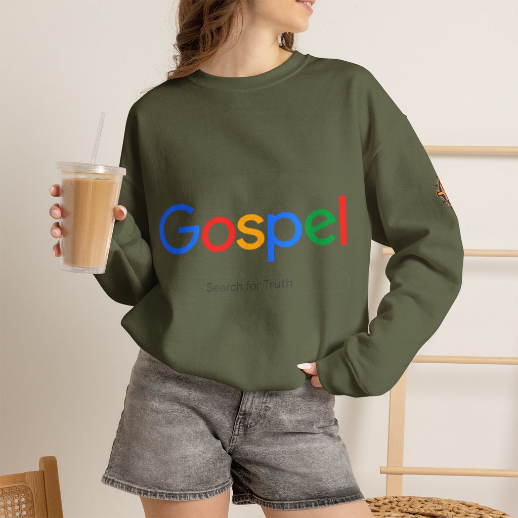 Gospel Graphic Sweatshirt — "Gospel" Colorful Logo Christian Sweatshirt Printify