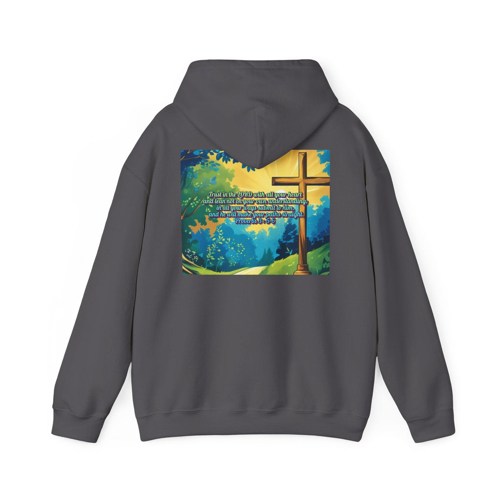 Trust in The Lord Proverbs 3:5-6 Biblical Design Unisex Heavy Blend™ Hooded Sweatshirt Printify