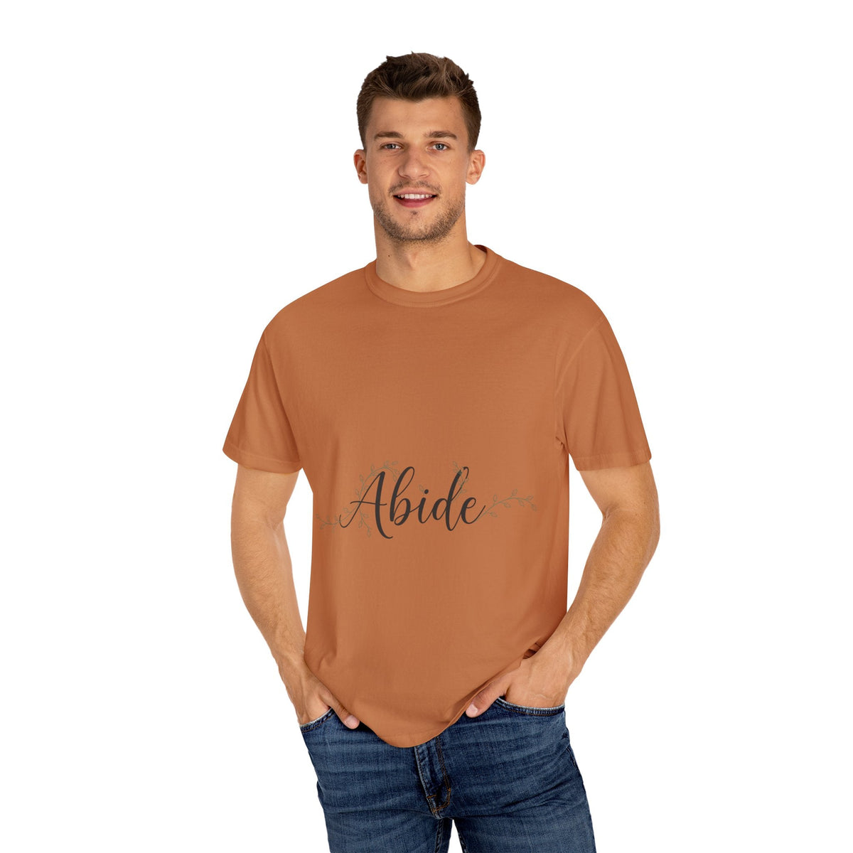 Abide in the Lord T-Shirt – Vine Design Christian Tee for Faithful Hearts Printify