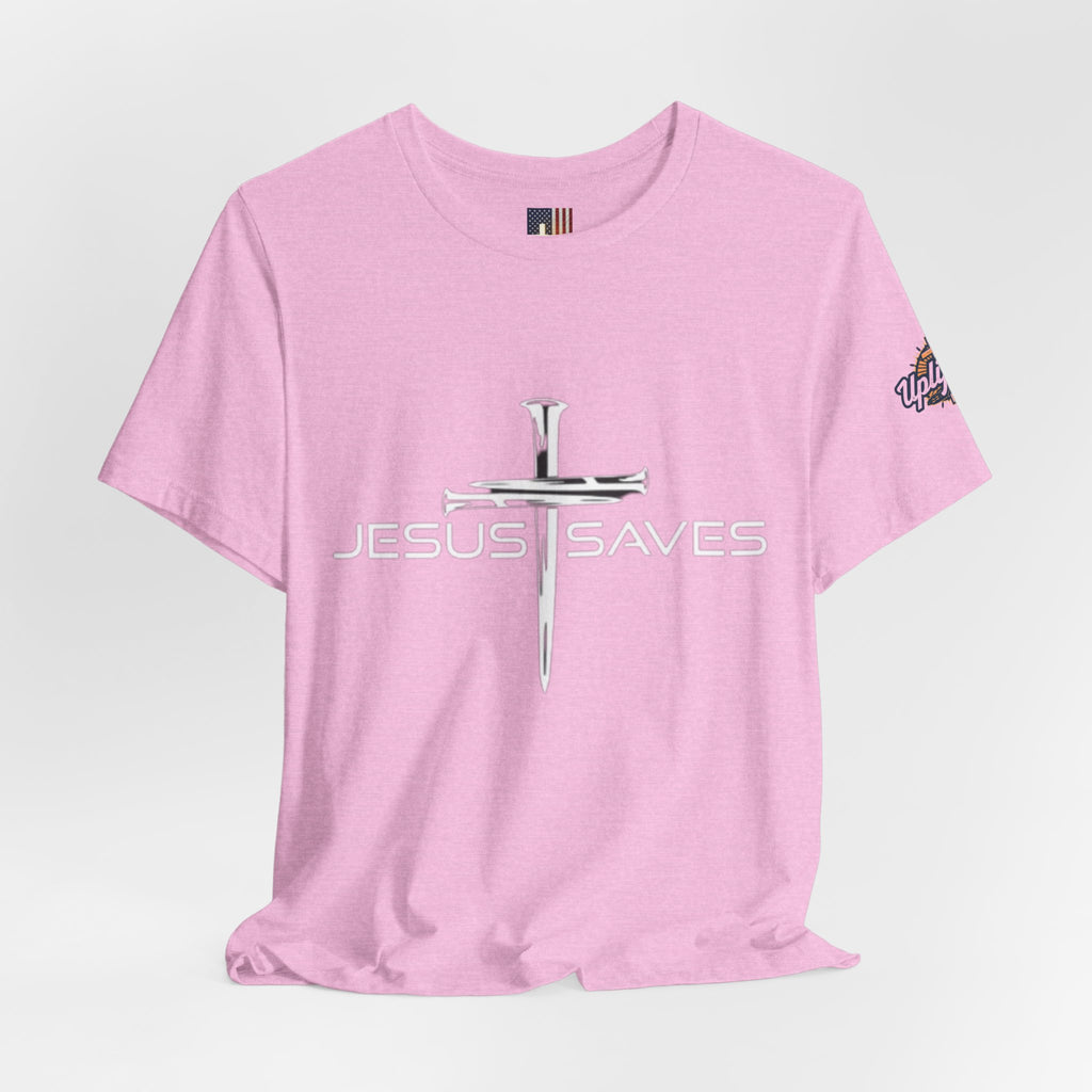 Copy of Jesus Saves T-shirt – 3 Nails Crucifix Cross Christian T-shirt for Redemption Faith & Bold Salvation
