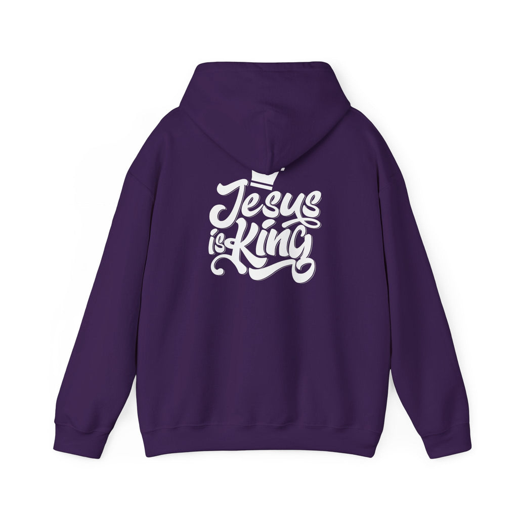 Jesus is King Hoodie – Bold Crown & Cross Christian Sweatshirt for Eternal Reign & Cozy Faith Printify
