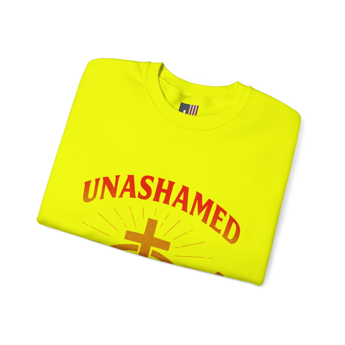 Unashamed Sweatshirt – Ichthys Jesus Fish & Cross Christian Sweatshirt for Romans 1:16 Bold Faith Printify