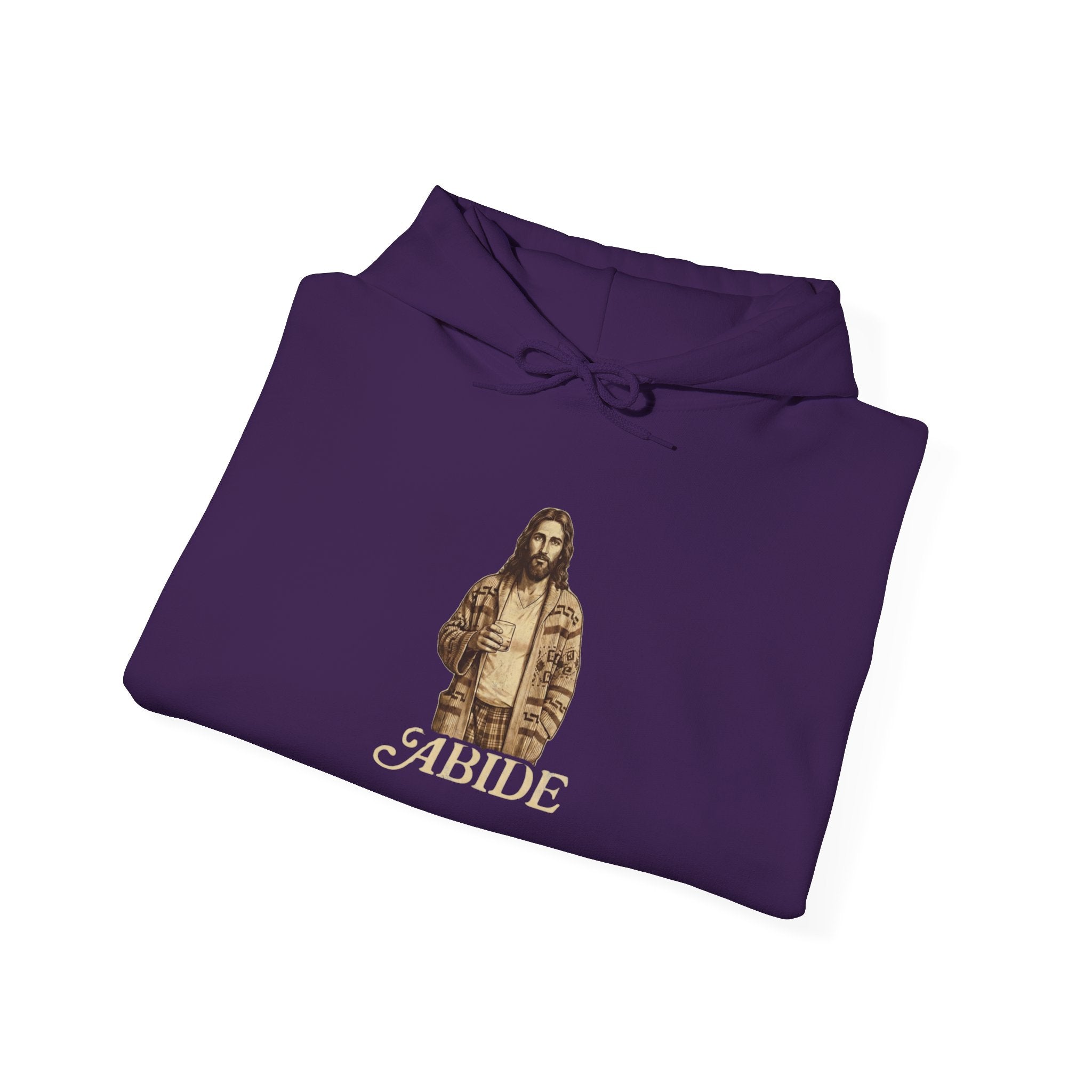 Abide Jesus Hoodie — Vintage 'The Dude' Religious Graphic Hoodie Printify