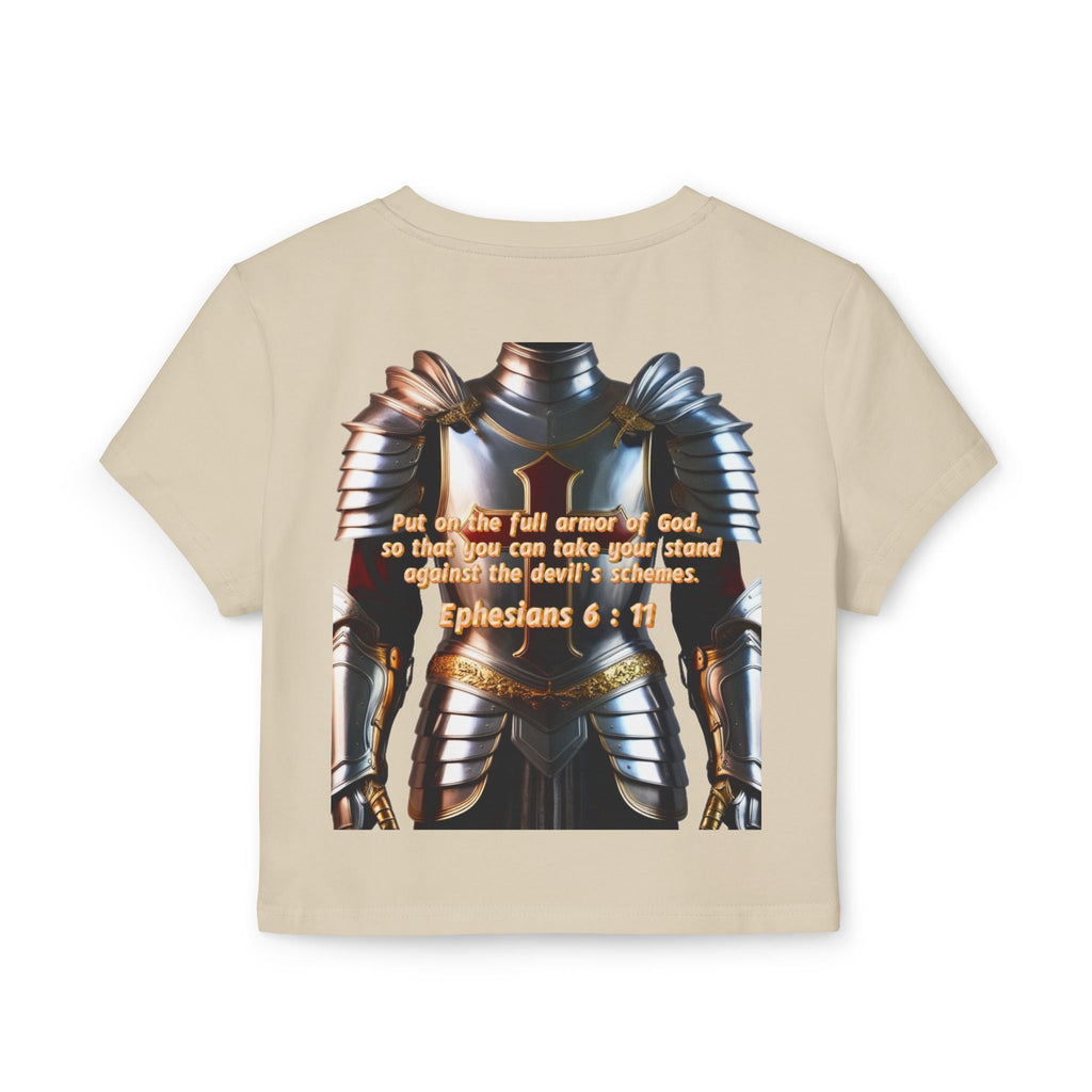 Women's Baby Tee - Ephesians 6:11 Bible Verse Religious Design Printify