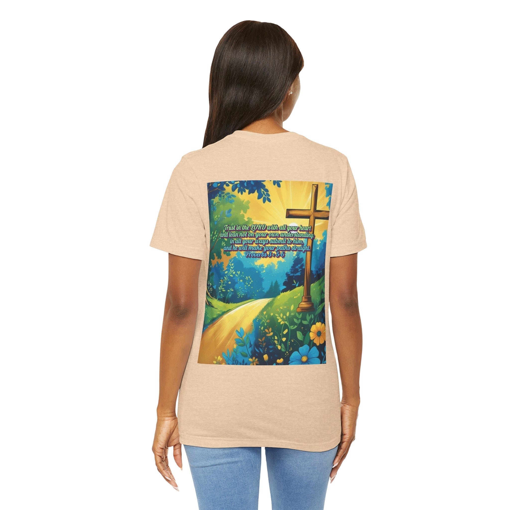 Trust in The Lord Proverbs 3:5-6 Biblical Design Unisex Jersey Short Sleeve Tee Printify