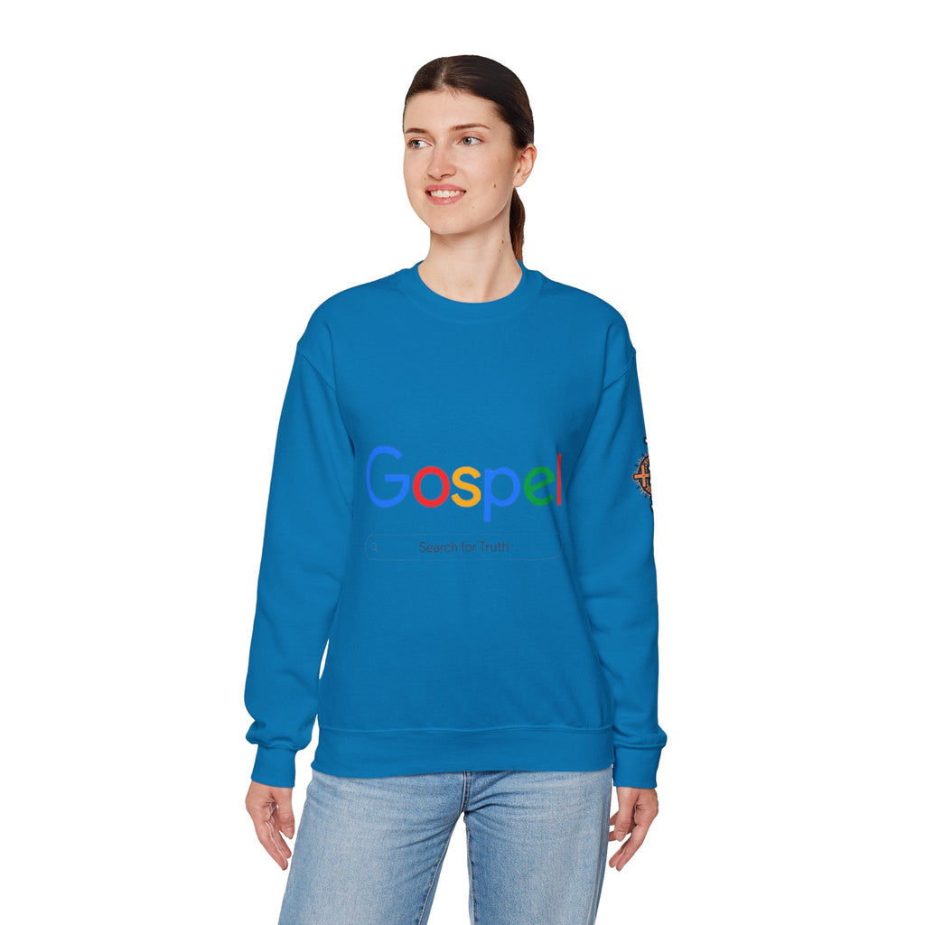 Gospel Graphic Sweatshirt — "Gospel" Colorful Logo Christian Sweatshirt Printify