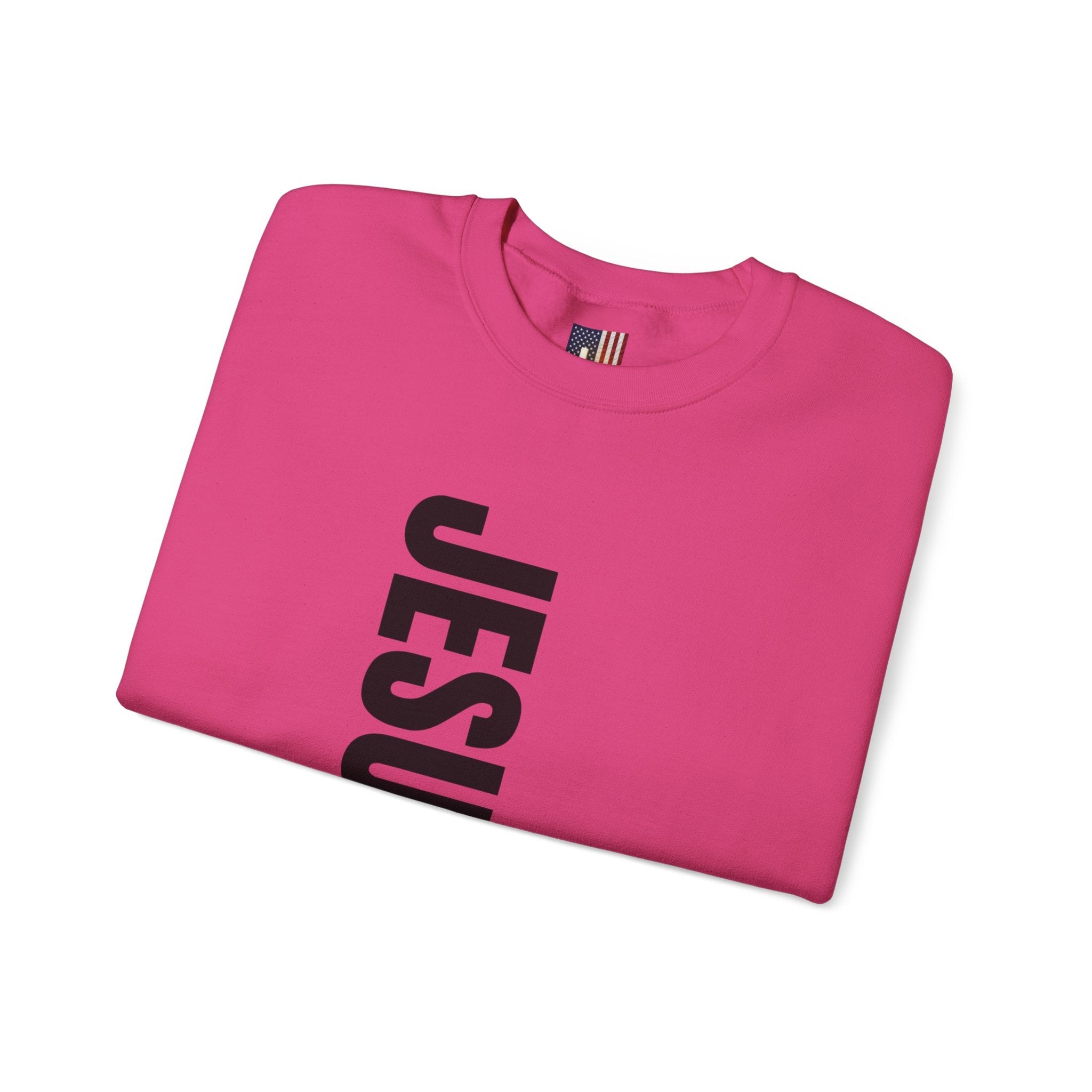 Jesus Is King Sweatshirt | Modern Typographic Cross Christian Sweatshirt Printify