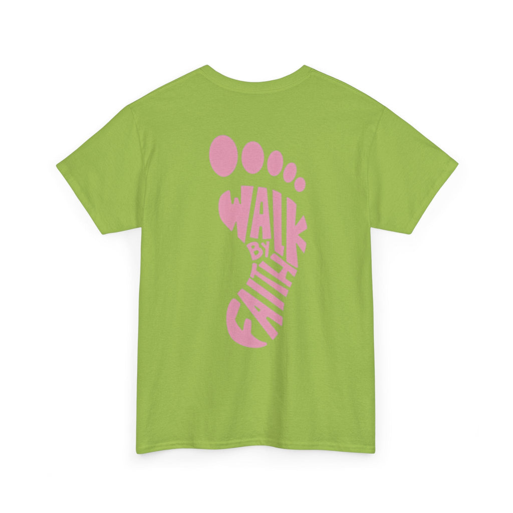 Walk By Faith Footprint T-Shirt Printify