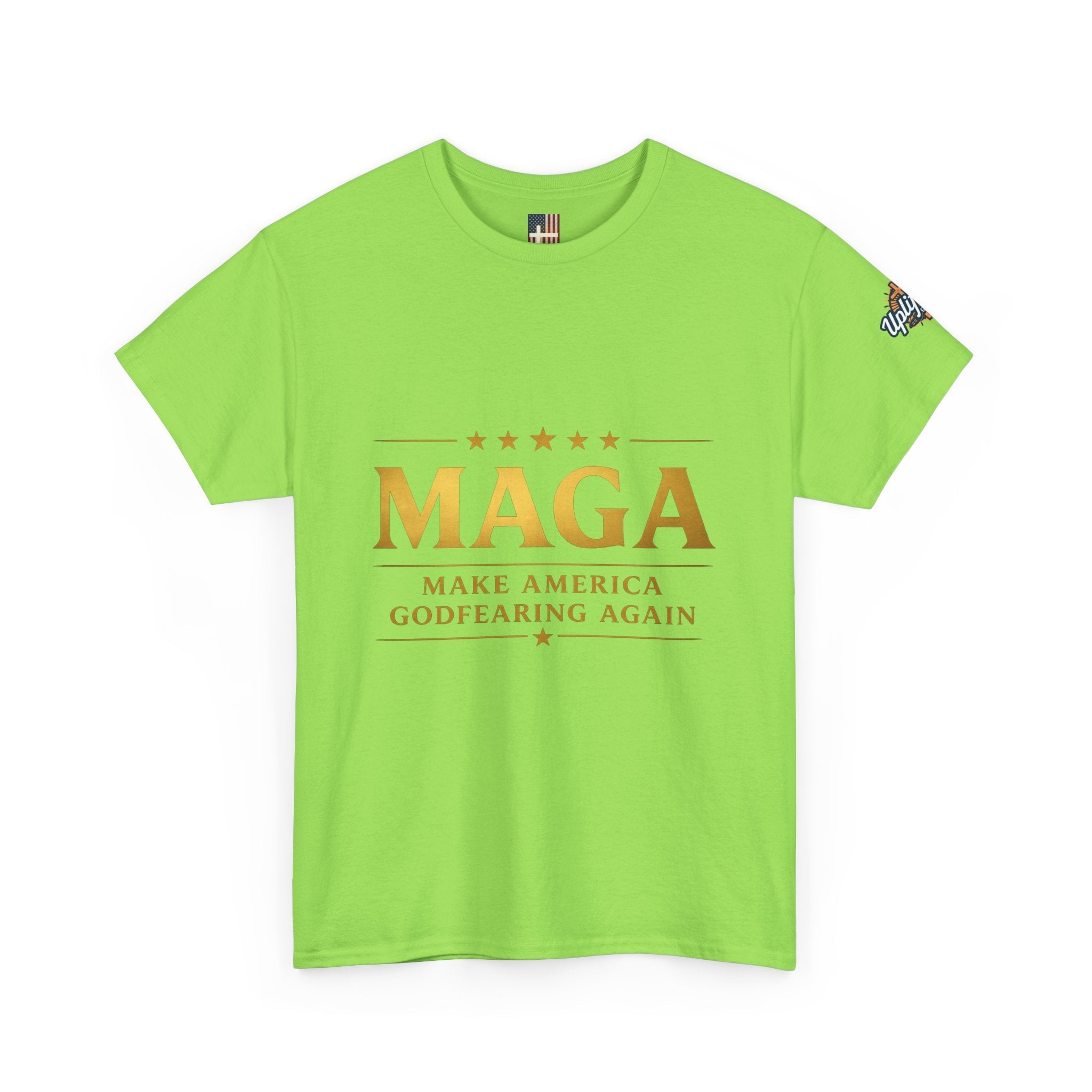 MAGA Gold Letter T-Shirt — "Make America Great Again" Printify