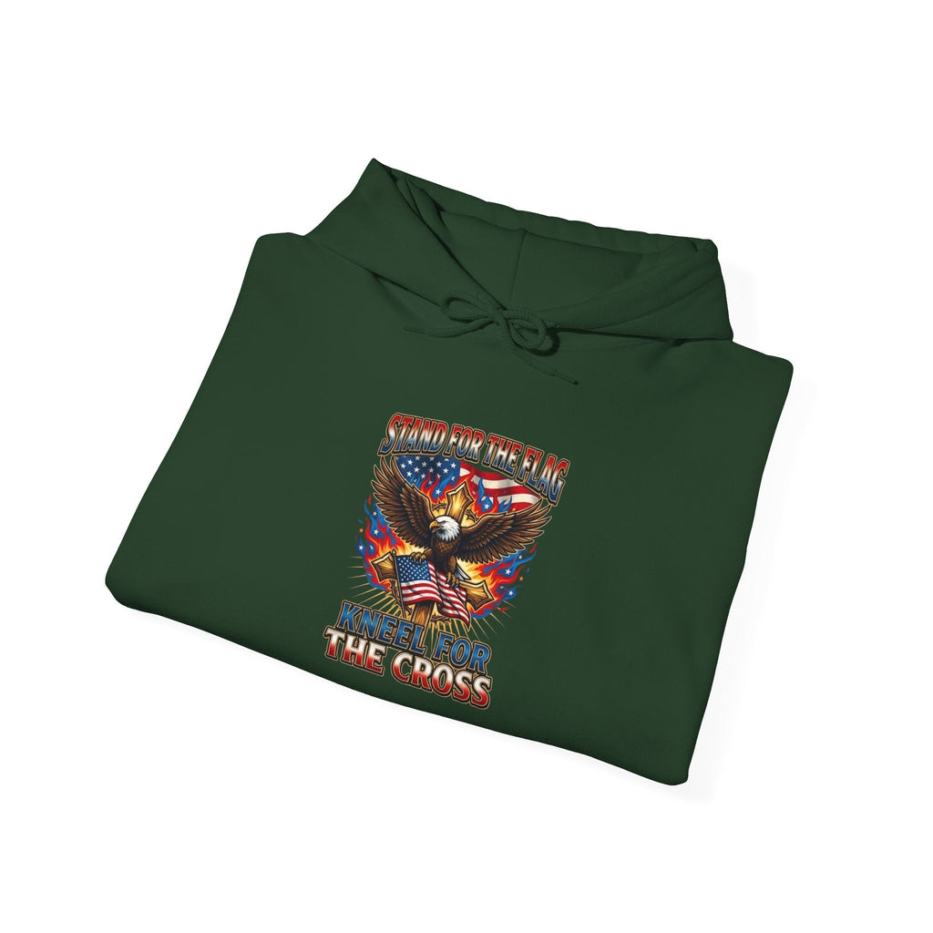 Stand for the Flag Kneel for the Cross Hoodie | Patriotic Eagle Hoodie Printify