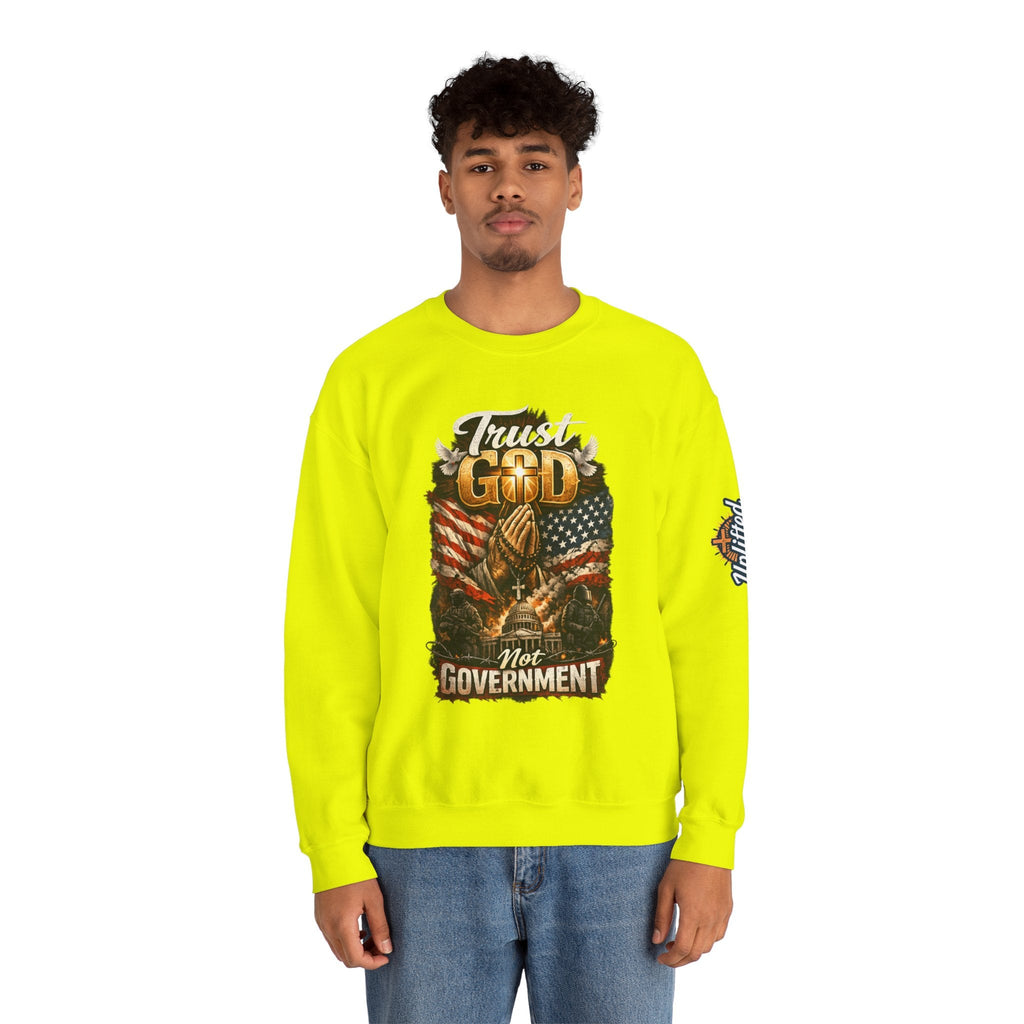 Trust God Not Government Sweatshirt — Vintage Patriotic Christian Sweatshirt Printify