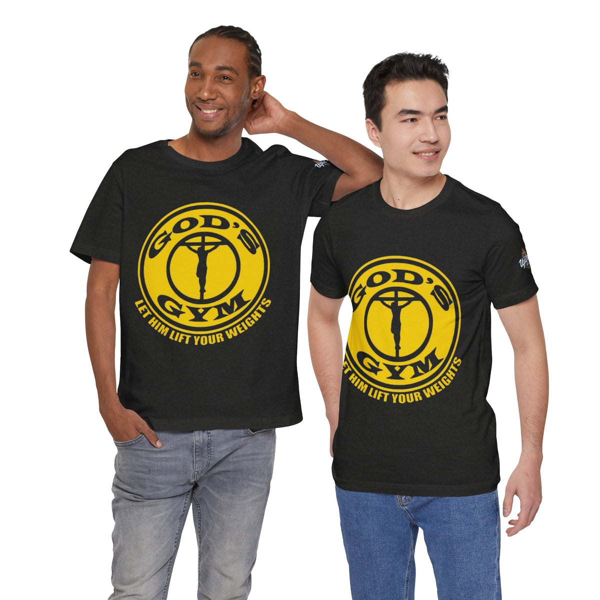God's Gym T-Shirt — "Let Him Lift Your Weights" Christian Fitness Tee Printify