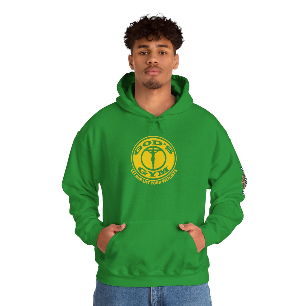 God's Gym Hoodie — "Let Him Lift Your Weights" Christian Fitness Hoodie Printify