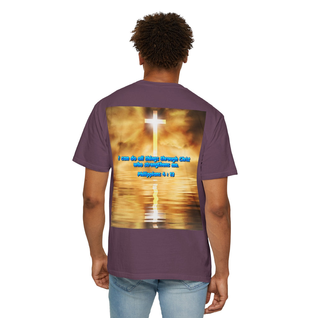 Bible Verse Unisex Garment-Dyed T-shirt -  Philippians 4 : 13 Printify