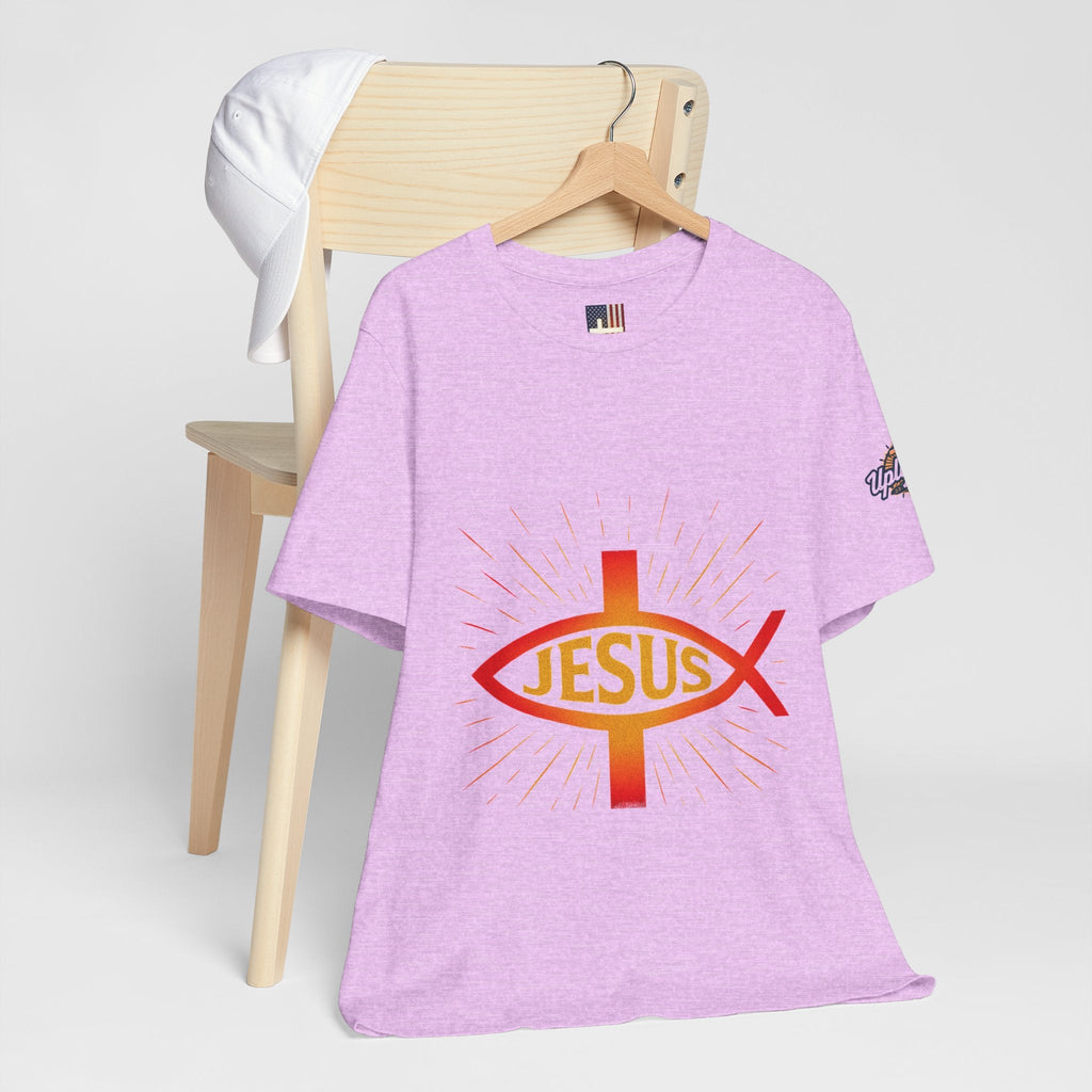 Jesus Ichthys T-shirt – Christian Fish Symbol with Cross & Jesus Inscription T-shirt for Eternal Faith & Streetwear Printify