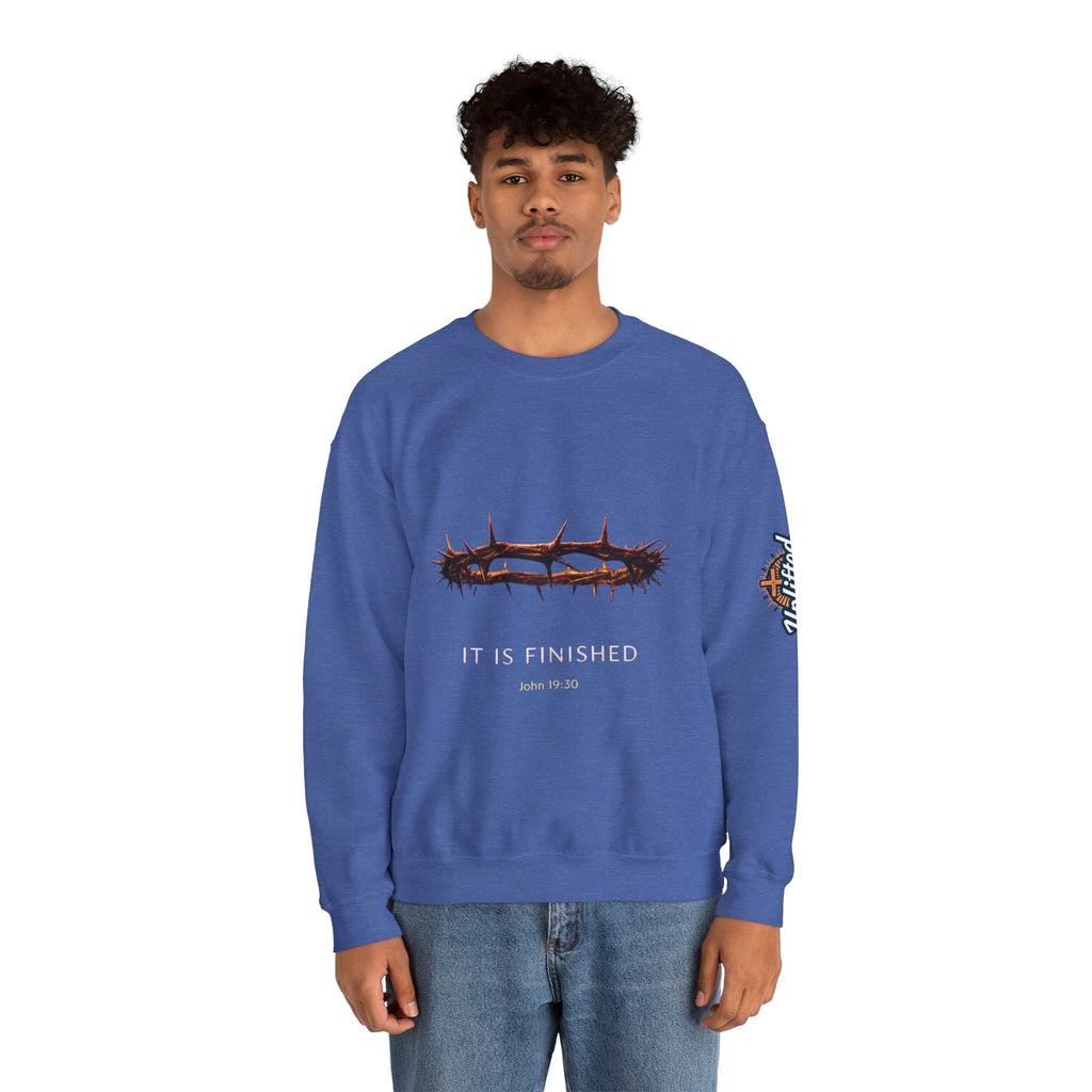 It Is Finished Crown of Thorns Sweatshirt — Christian John 19:30 Faith Sweatshirt Printify