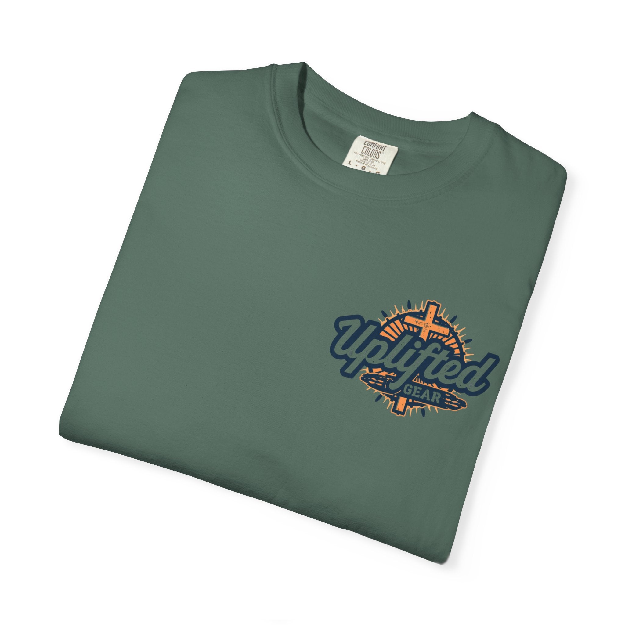 ✨ Chosen. Loved. Redeemed. – Elegant Christian T-Shirt | Gold Foil Faith Tee | Subtle Cross & Heart Design | Inspirational Bible Verse Apparel by Uplifted Gear Printify