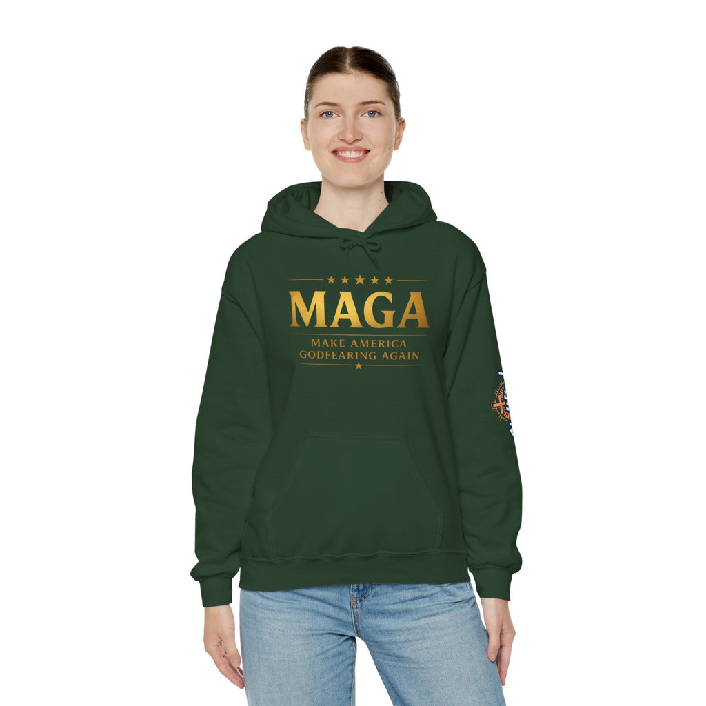 Hoodie - MAGA "Make America Godfearing Again" Political Graphic Hoodie Printify