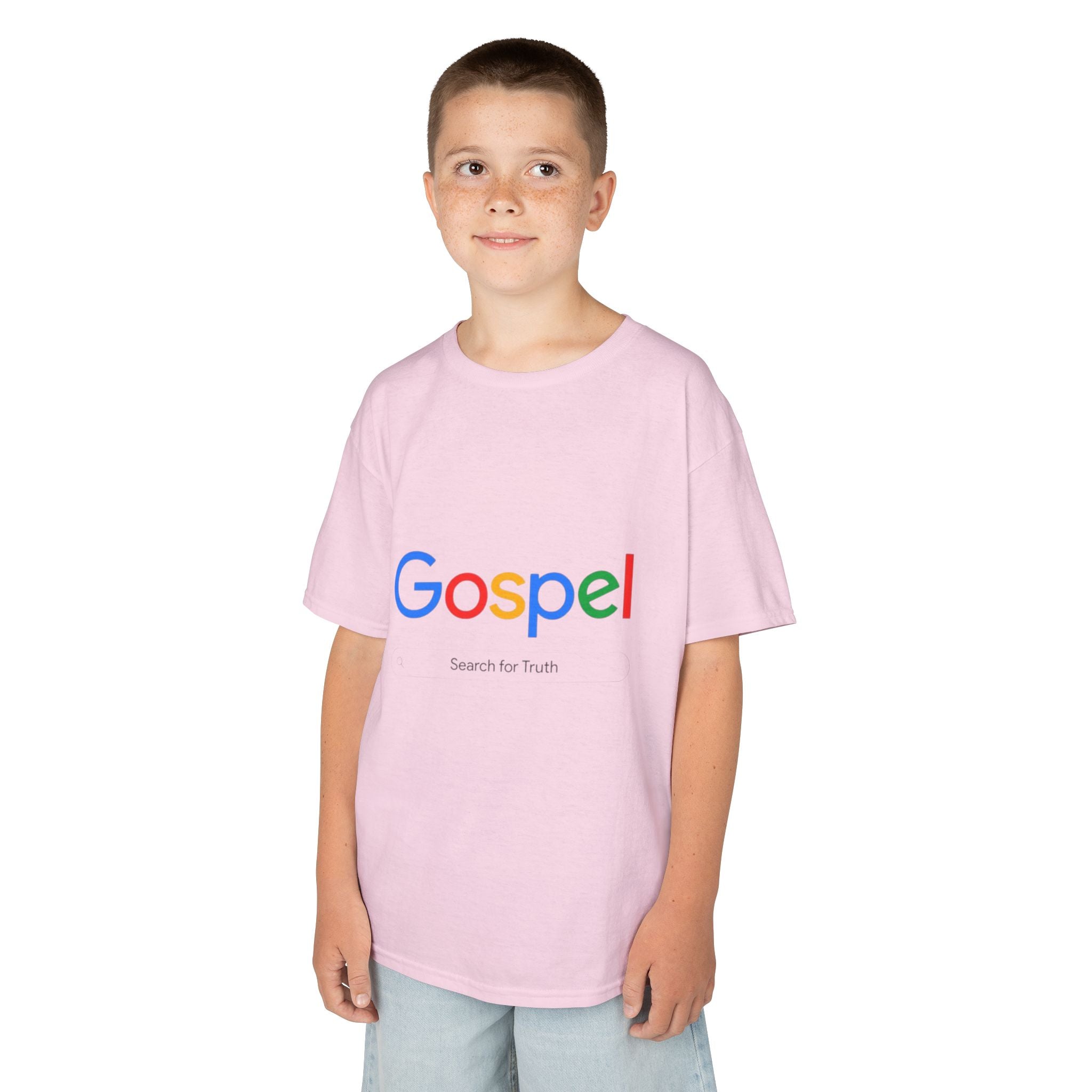 Kids Tee — "Gospel" Colorful Search-Style Logo Printify