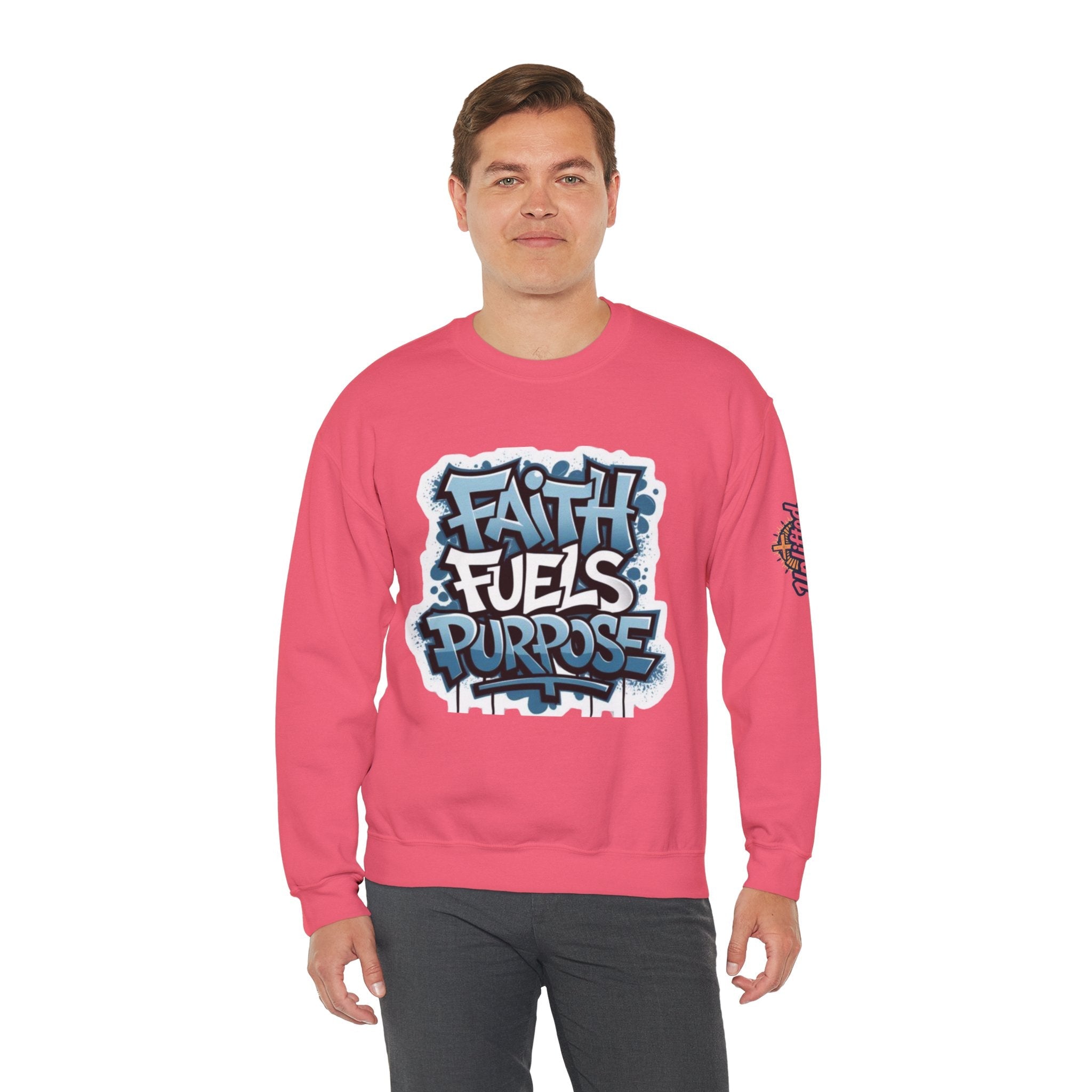 Faith Fuels Purpose Sweatshirt – Inspirational Christian Sweatshirt for Divine Drive & Unstoppable Belief Printify