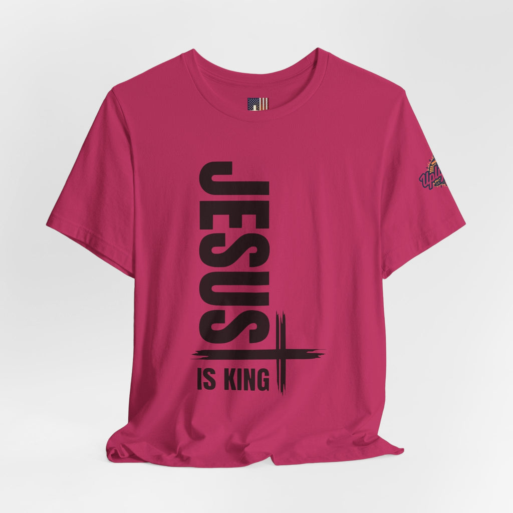 Jesus Is King T-shirt | Modern Typographic Cross Christian T-shirt Printify