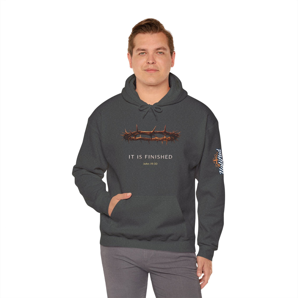 It Is Finished Crown of Thorns Hoodie — Christian John 19:30 Faith Hoodie Printify
