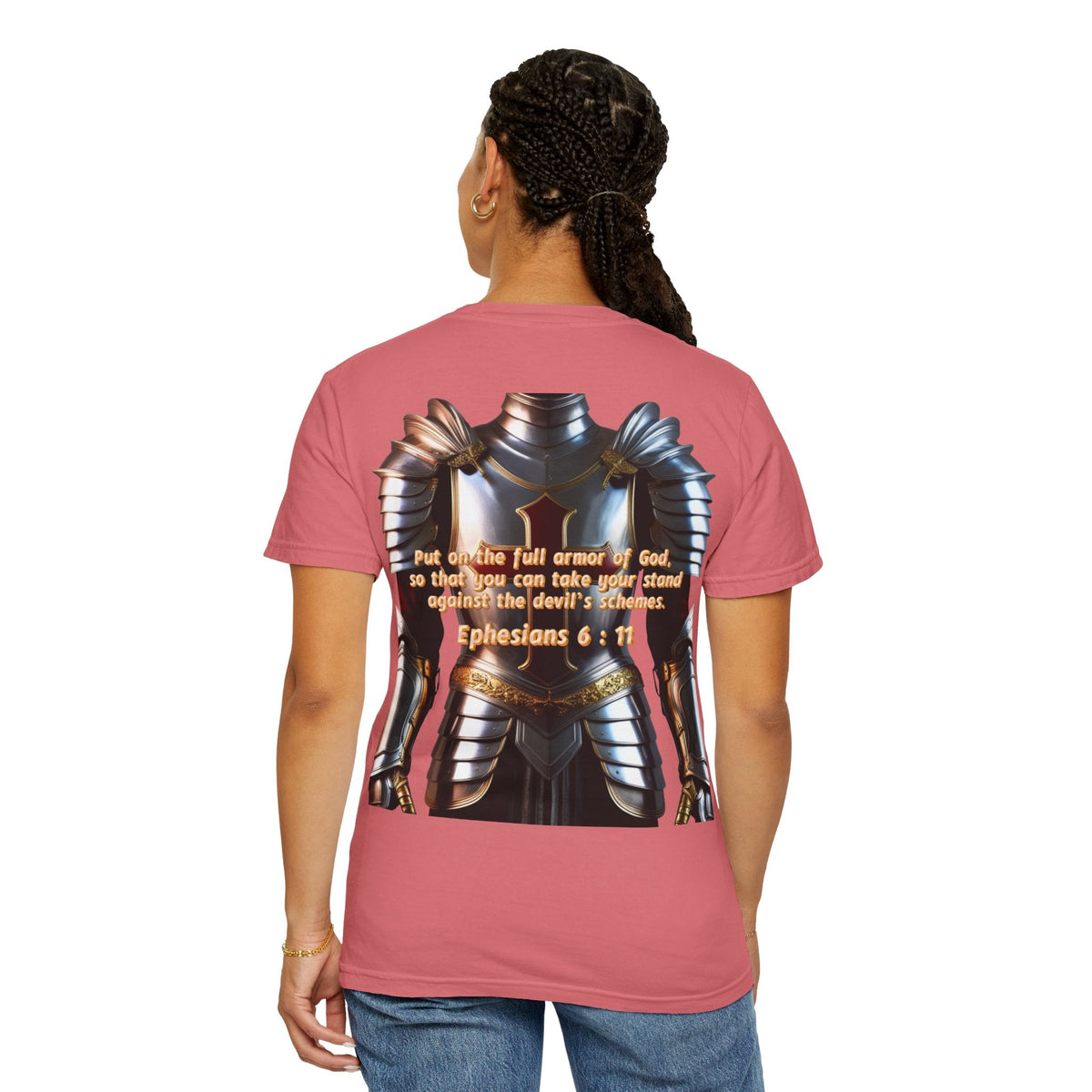 Religious Graphic Armor Of God Design - Unisex Garment-Dyed T-shirt Printify
