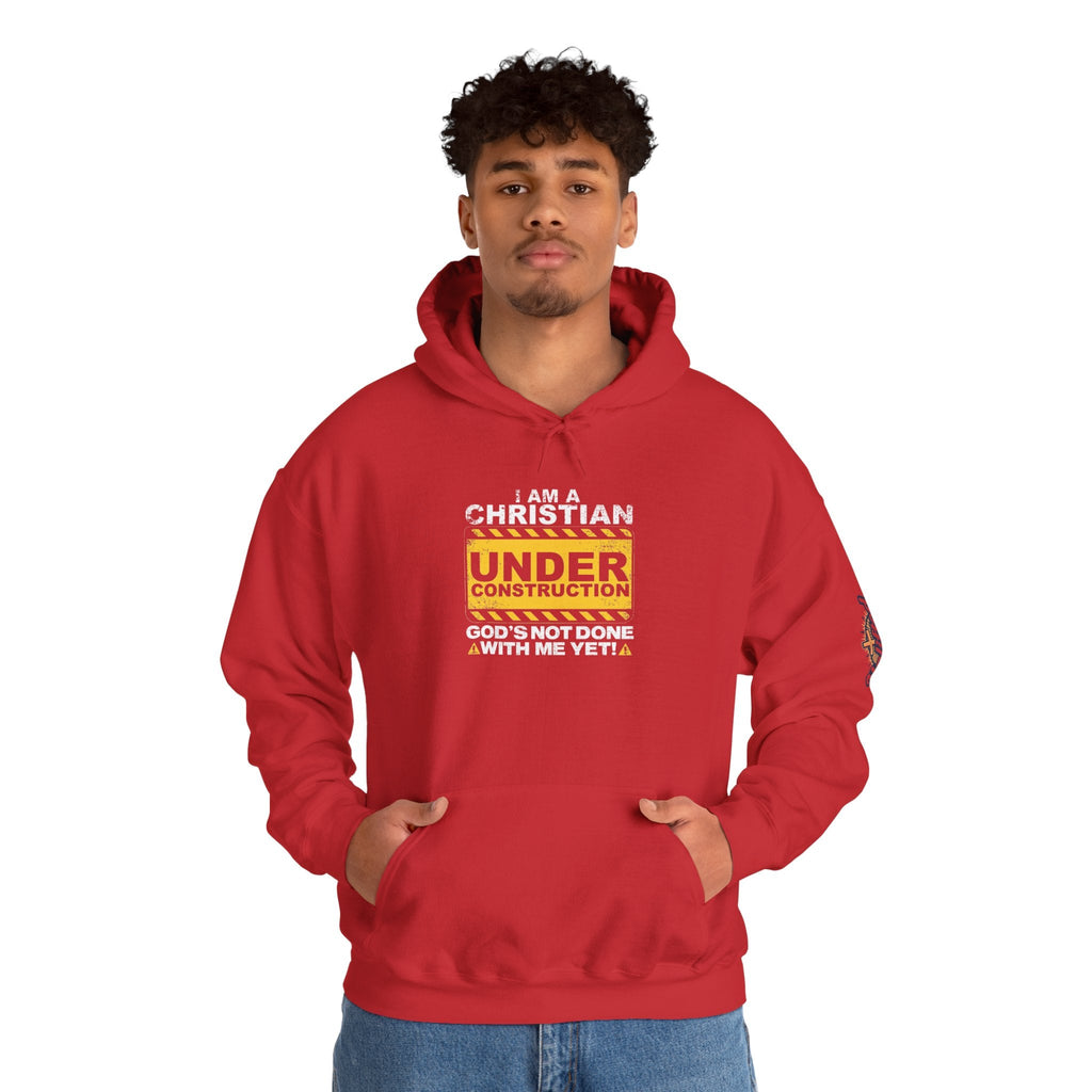 Christian Under Construction Hoodie | God Is Not Done With Me Yet Hoodie Printify