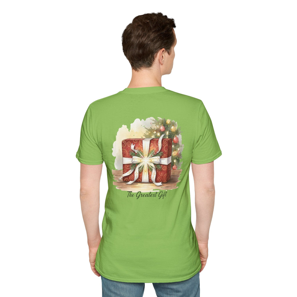 The Greatest Gift T-shirt – Cross Bow Present Christian T-shirt for Christmas Salvation & Eternal Faith Printify