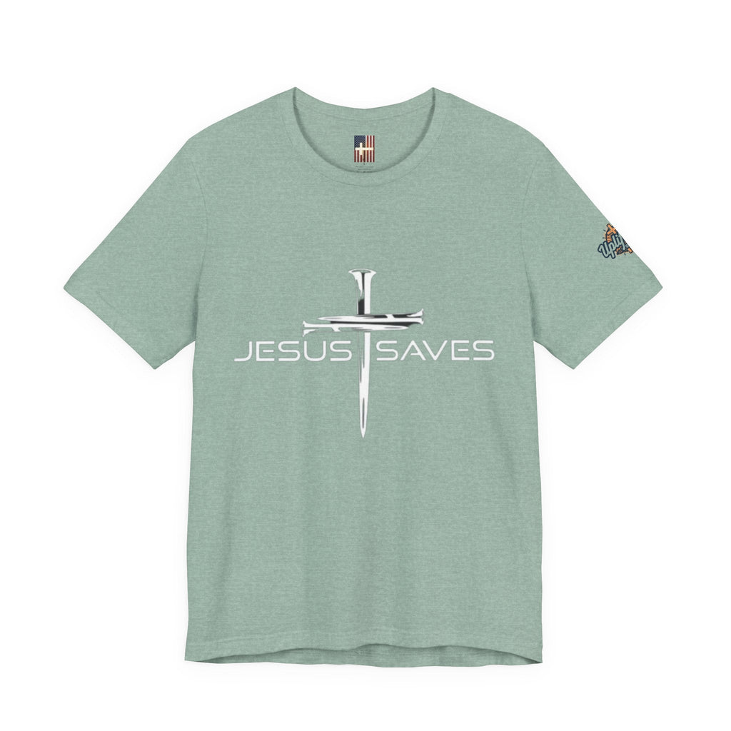Copy of Jesus Saves T-shirt – 3 Nails Crucifix Cross Christian T-shirt for Redemption Faith & Bold Salvation Printify