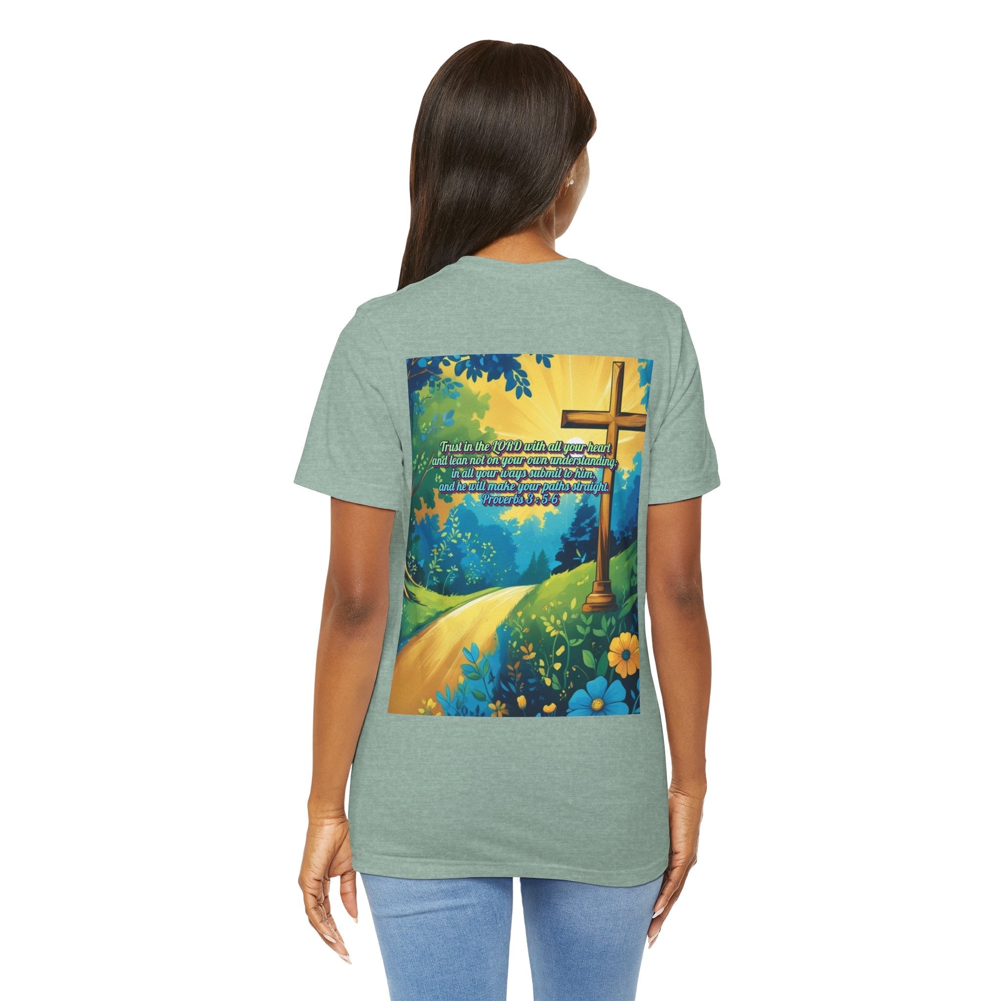 Trust in The Lord Proverbs 3:5-6 Biblical Design Unisex Jersey Short Sleeve Tee Printify