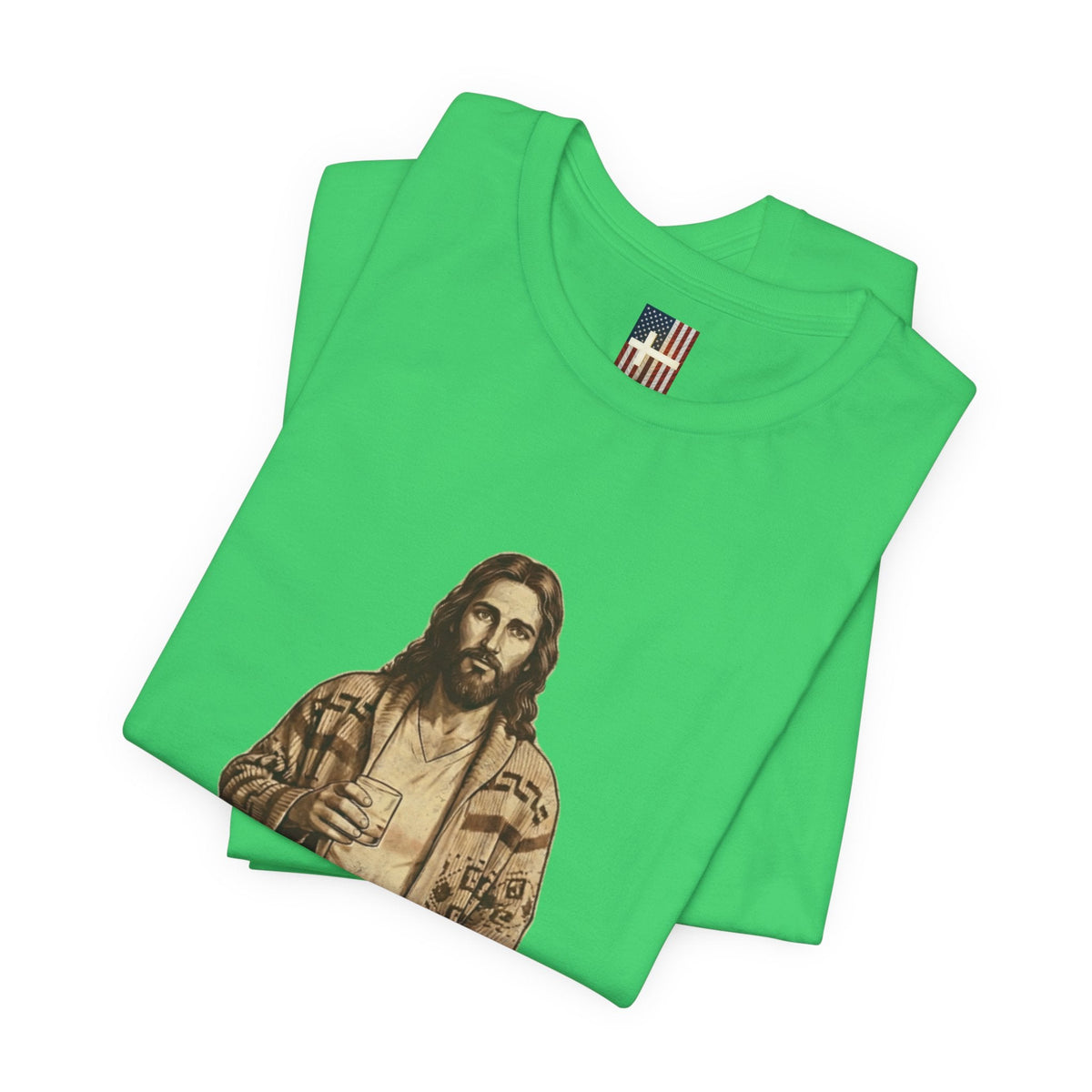 Abide Vintage Jesus Tee — "The Dude" Graphic Christian T-Shirt Printify