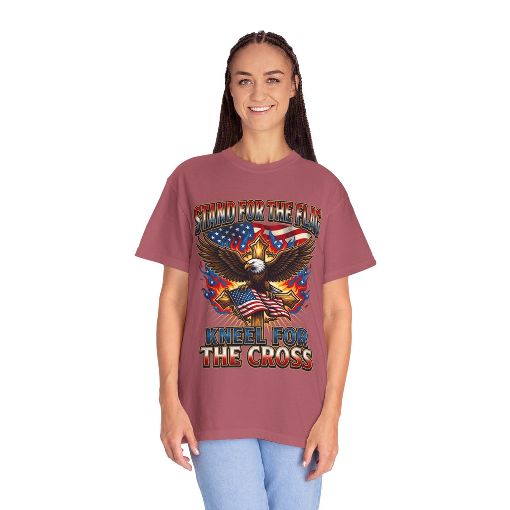 Stand for the Flag Kneel for the Cross T-shirt | Patriotic Eagle T-shirt Printify