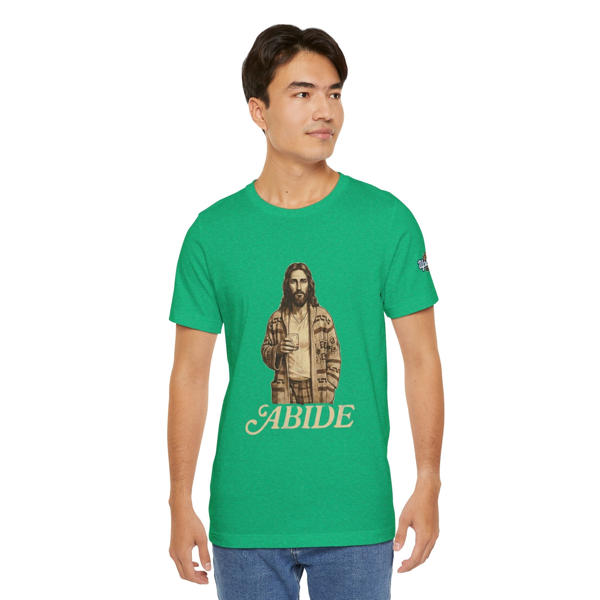 Abide Vintage Jesus Tee — "The Dude" Graphic Christian T-Shirt Printify